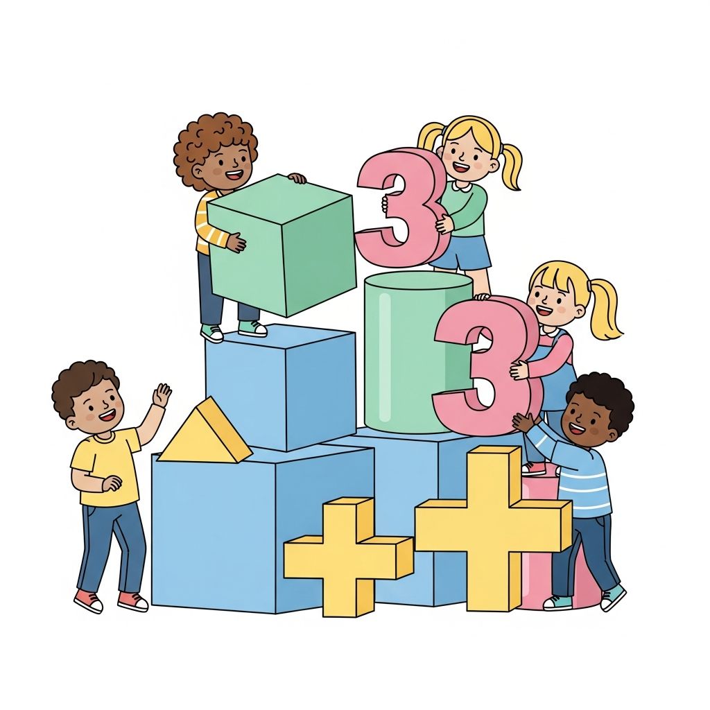 Happy children learning