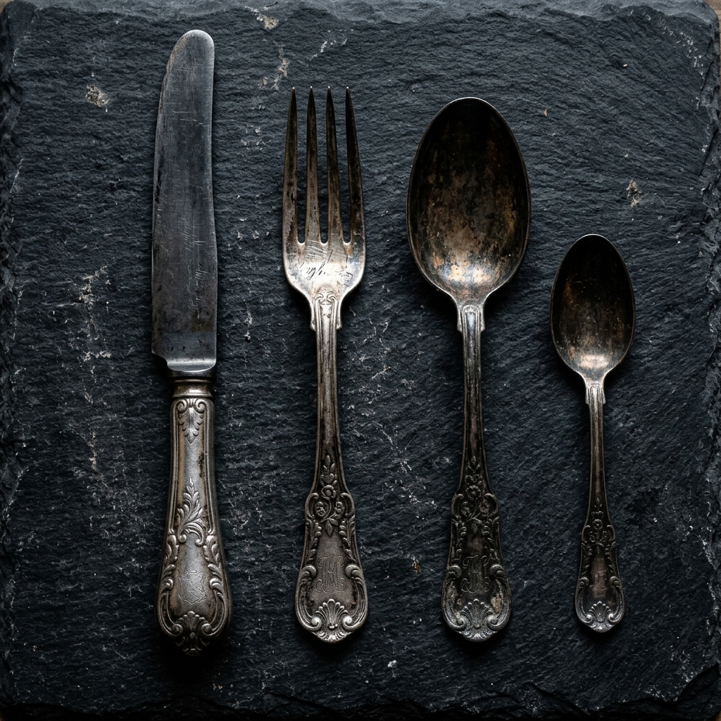 Dinner Cutlery Set — before restoration