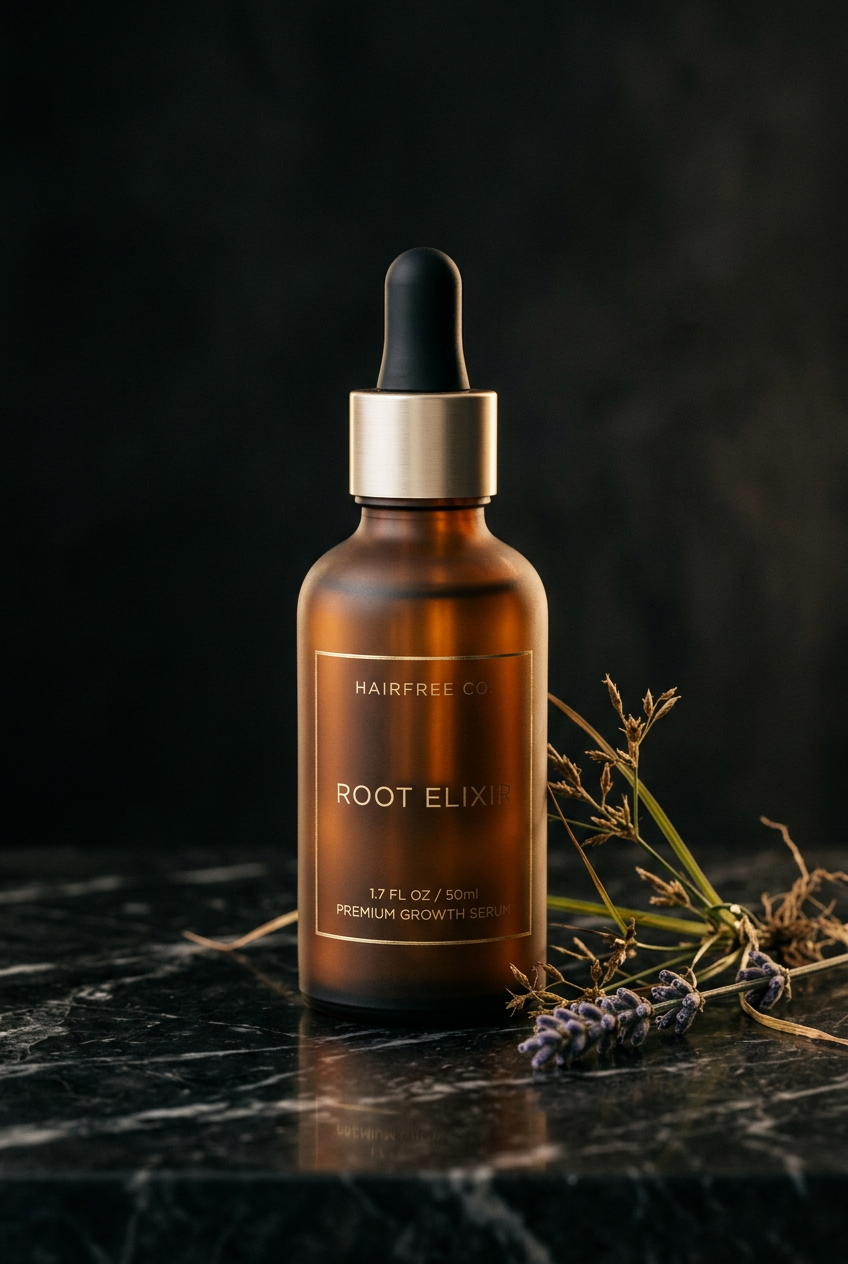 HAIRFREE CO. Root Elixir bottle