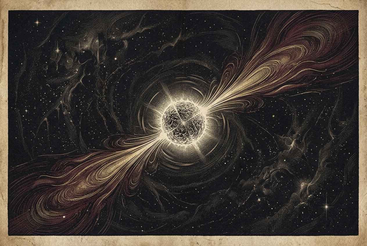 Neutron stars spin 700 times per second — AI illustration