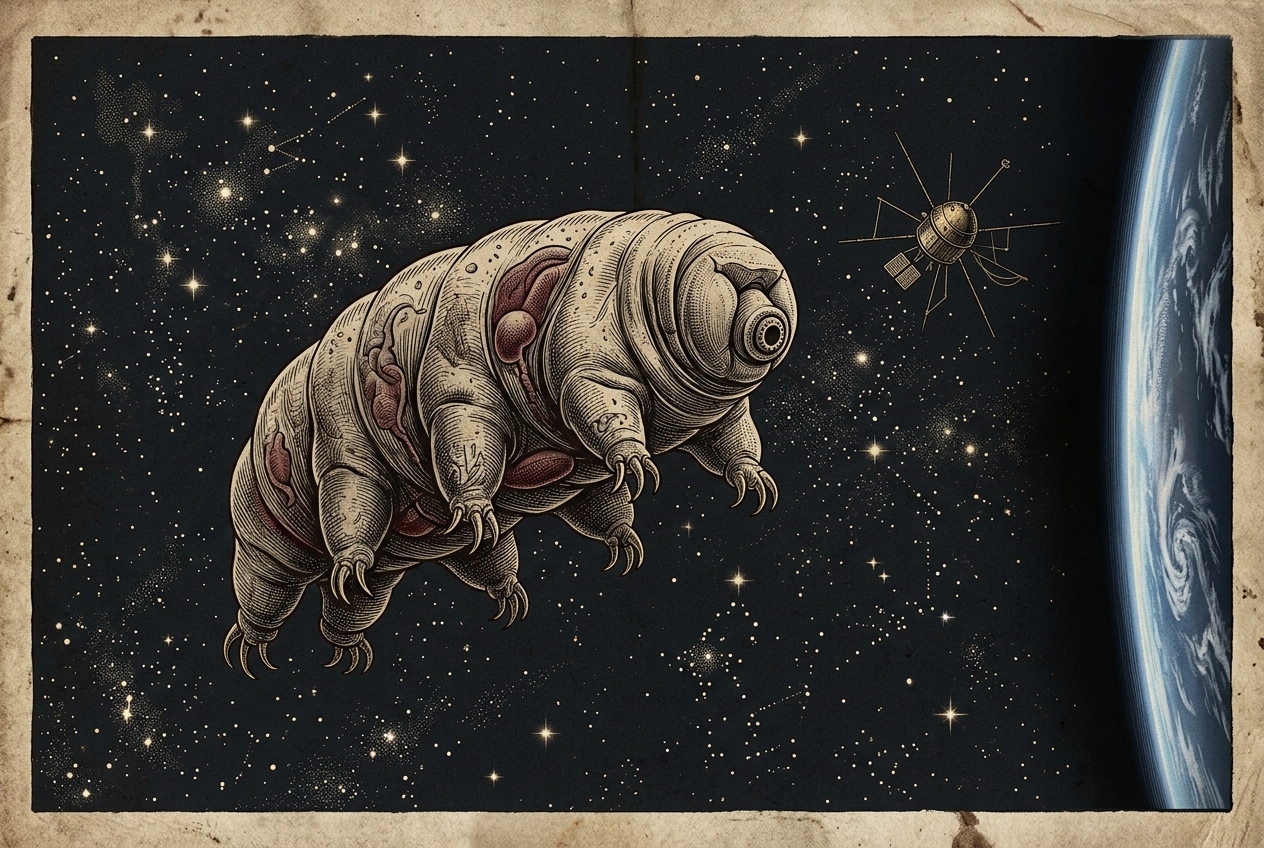 This animal survived the vacuum of outer space — AI illustration