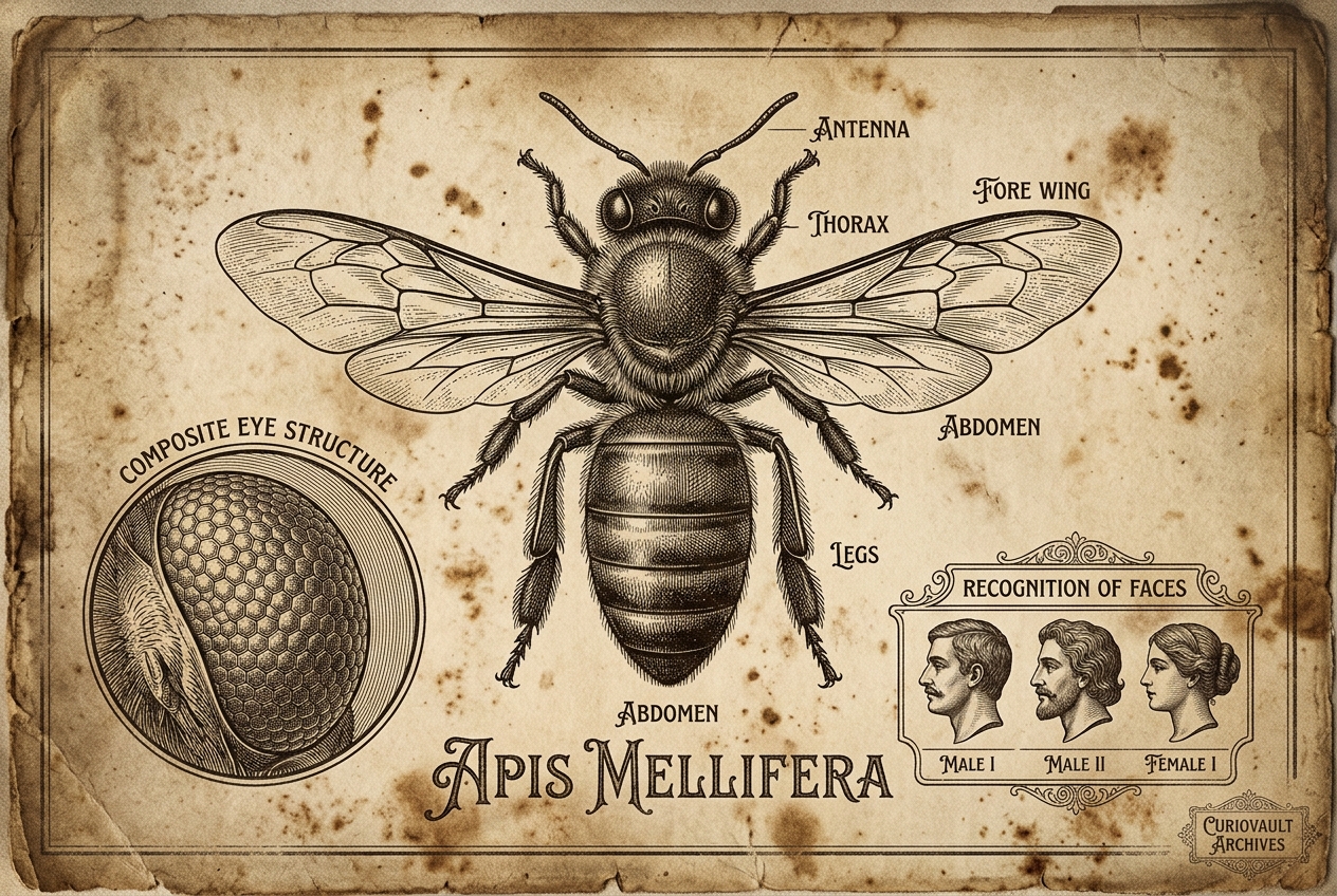 Honeybees can recognize human faces — AI illustration