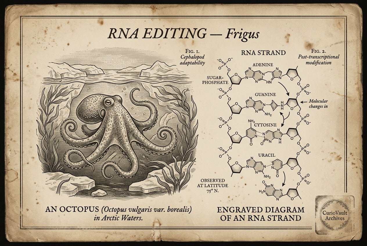 Octopuses edit their own genes to survive cold — AI illustration