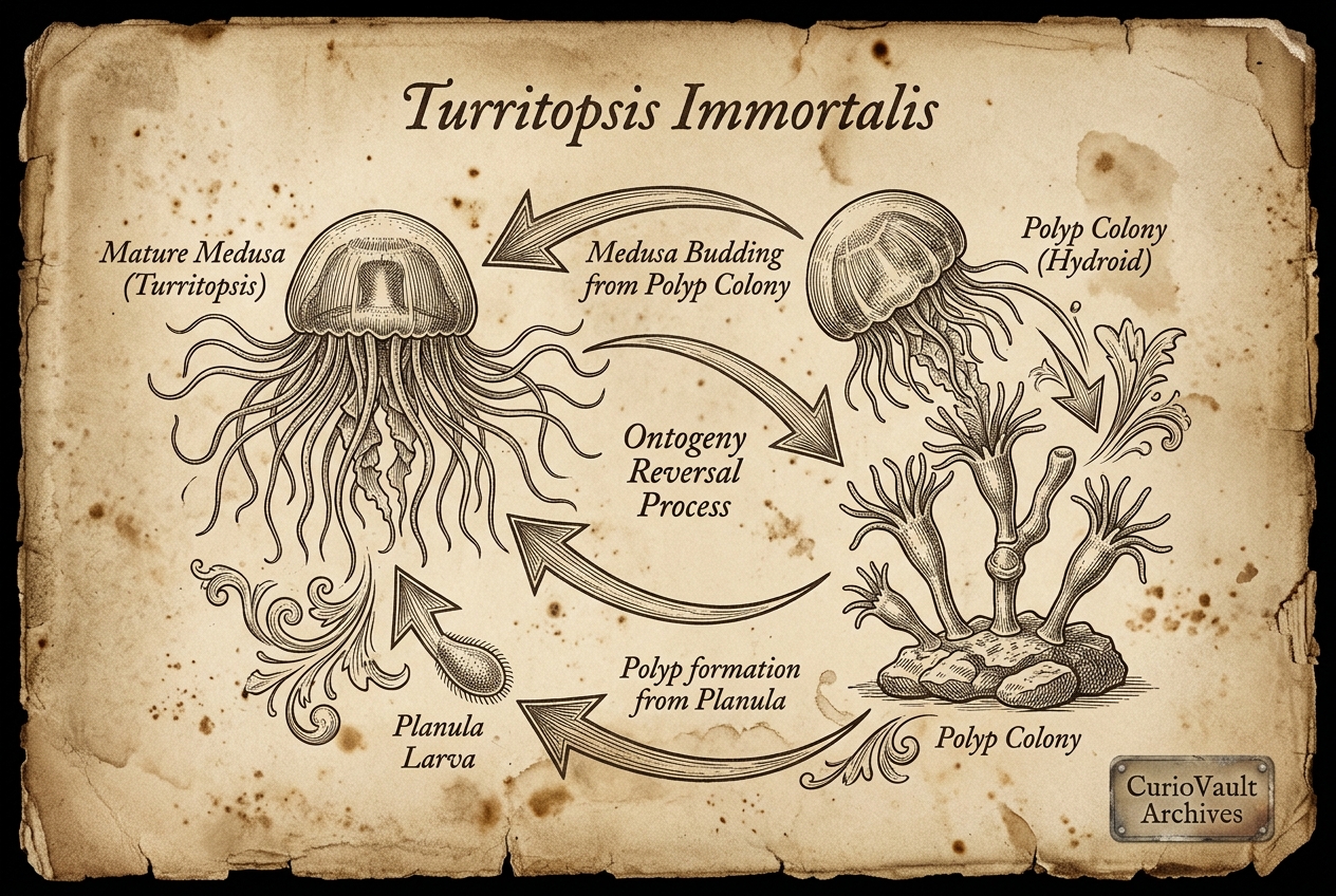 This jellyfish can live forever by rewinding its life — AI illustration