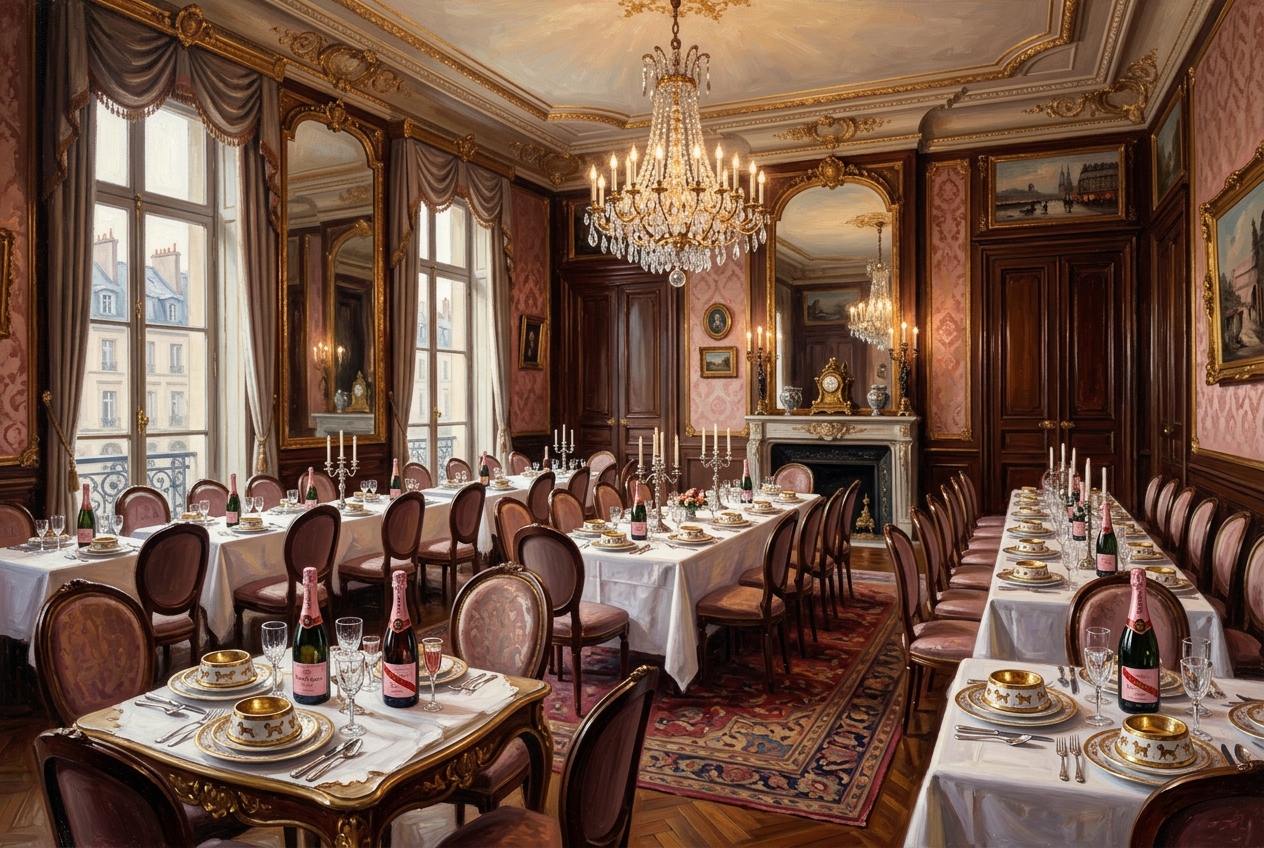 The Aristocrat Who Hosted Dinner Parties For Her Dogs — AI illustration