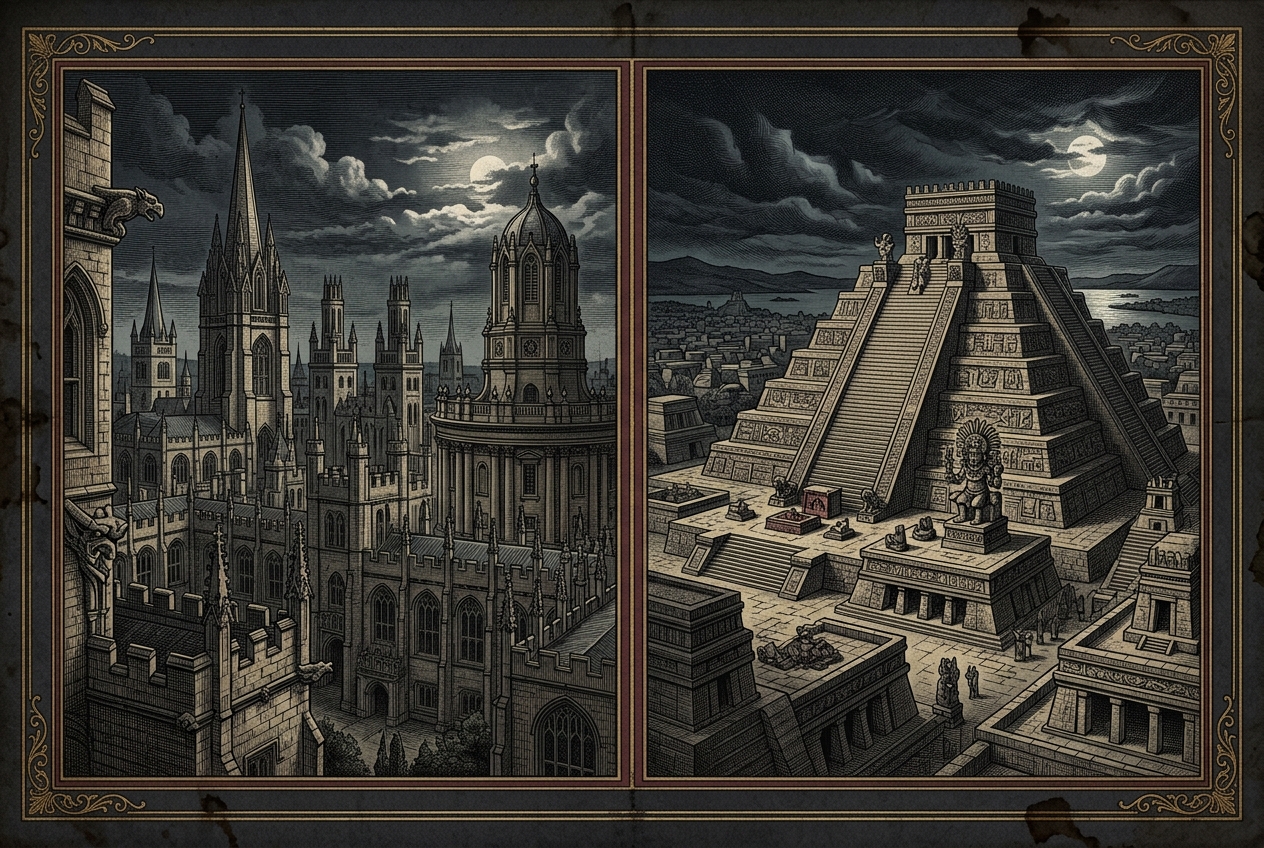 Oxford University is older than the Aztec Empire — AI illustration