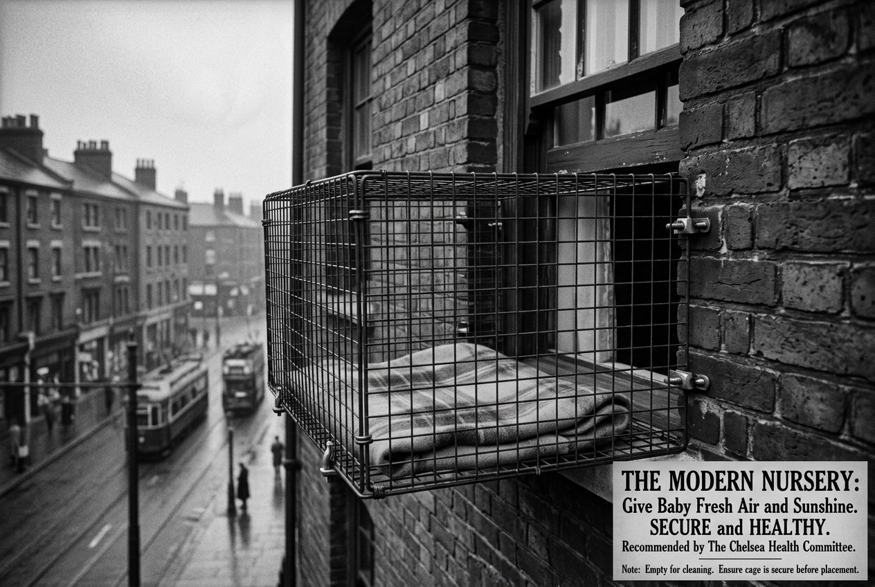The 1930s Baby Cage For City Apartments — AI illustration
