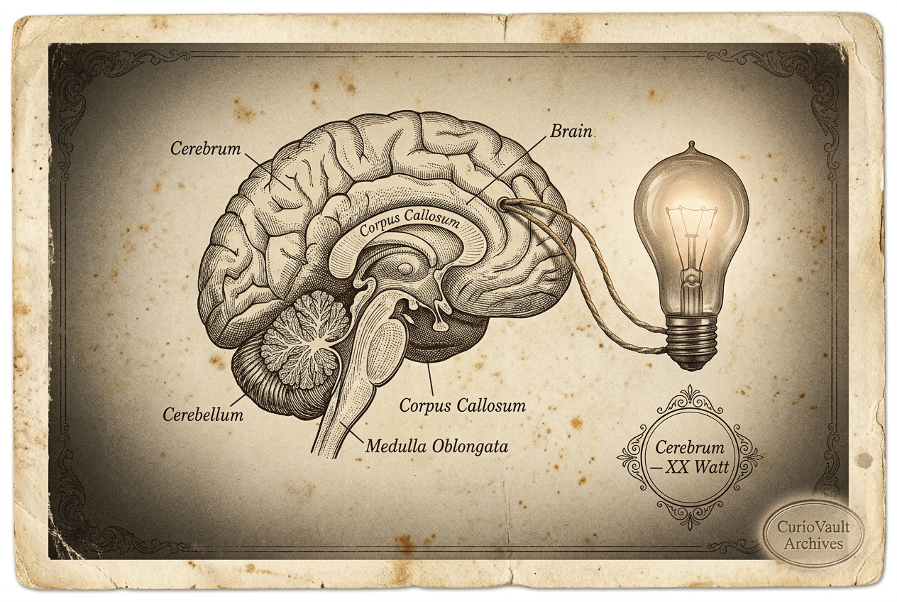 Your brain generates 20 watts of power — AI illustration