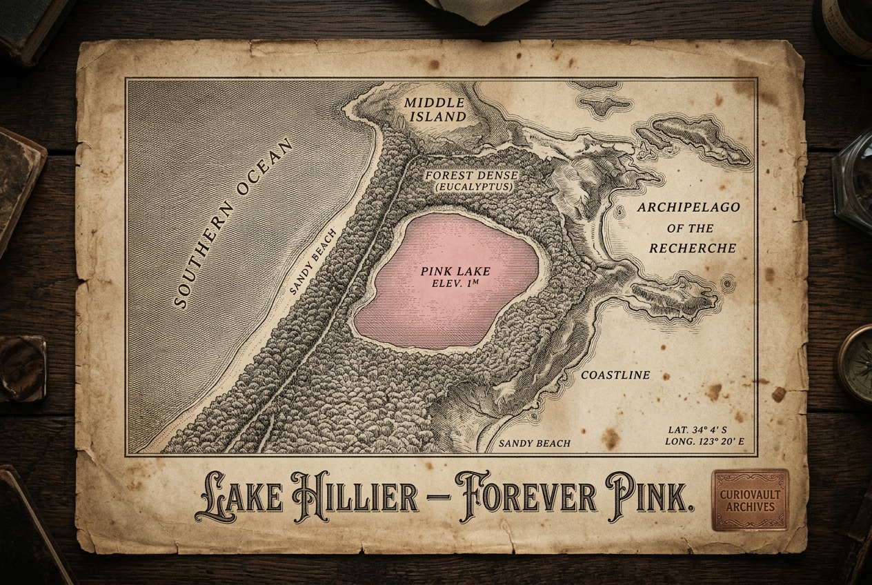 The Lake That Is Bubble-Gum Pink And Stays Pink — AI illustration