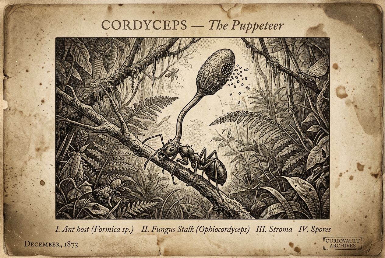 Cordyceps — The Fungus That Controls Ants — AI illustration