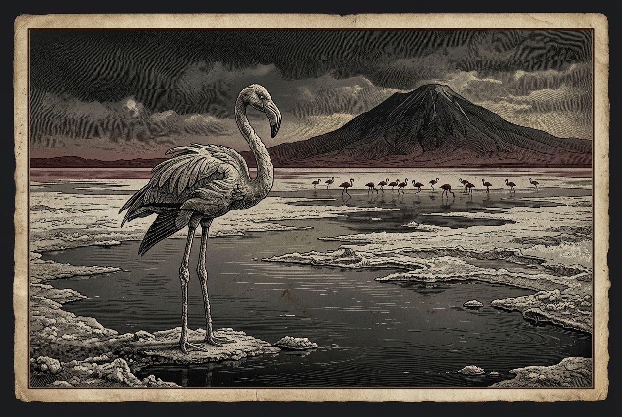 This lake turns animals to stone — AI illustration