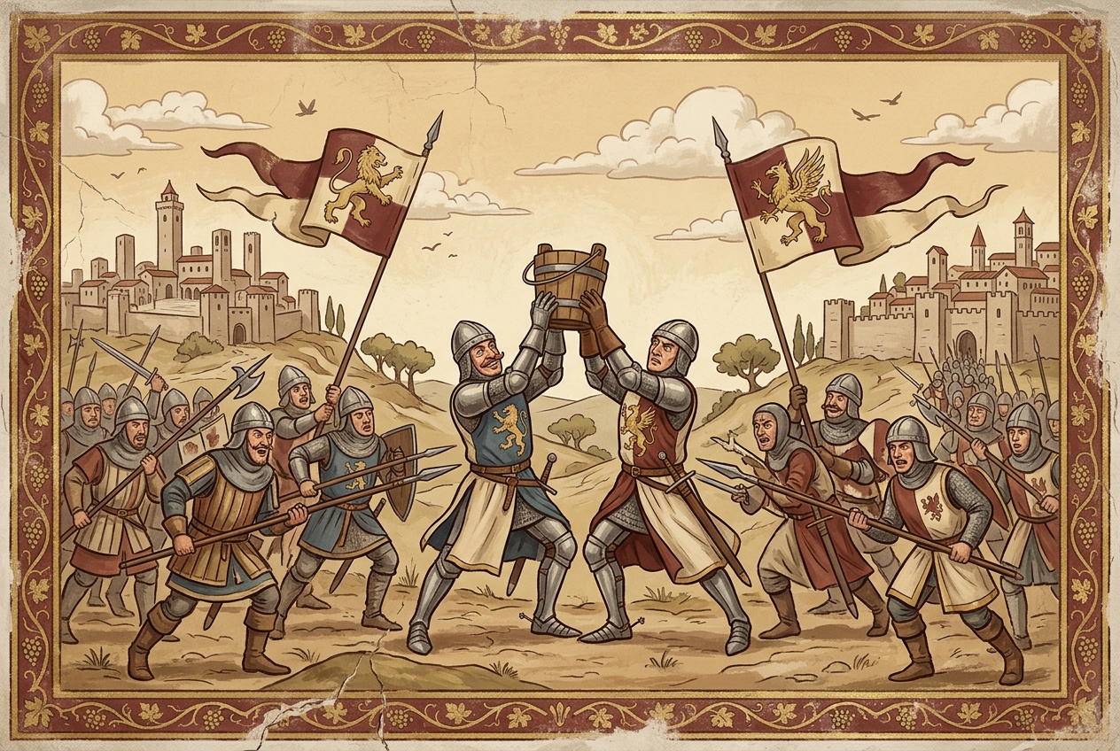 The War Fought With Bread and Pigs — AI illustration