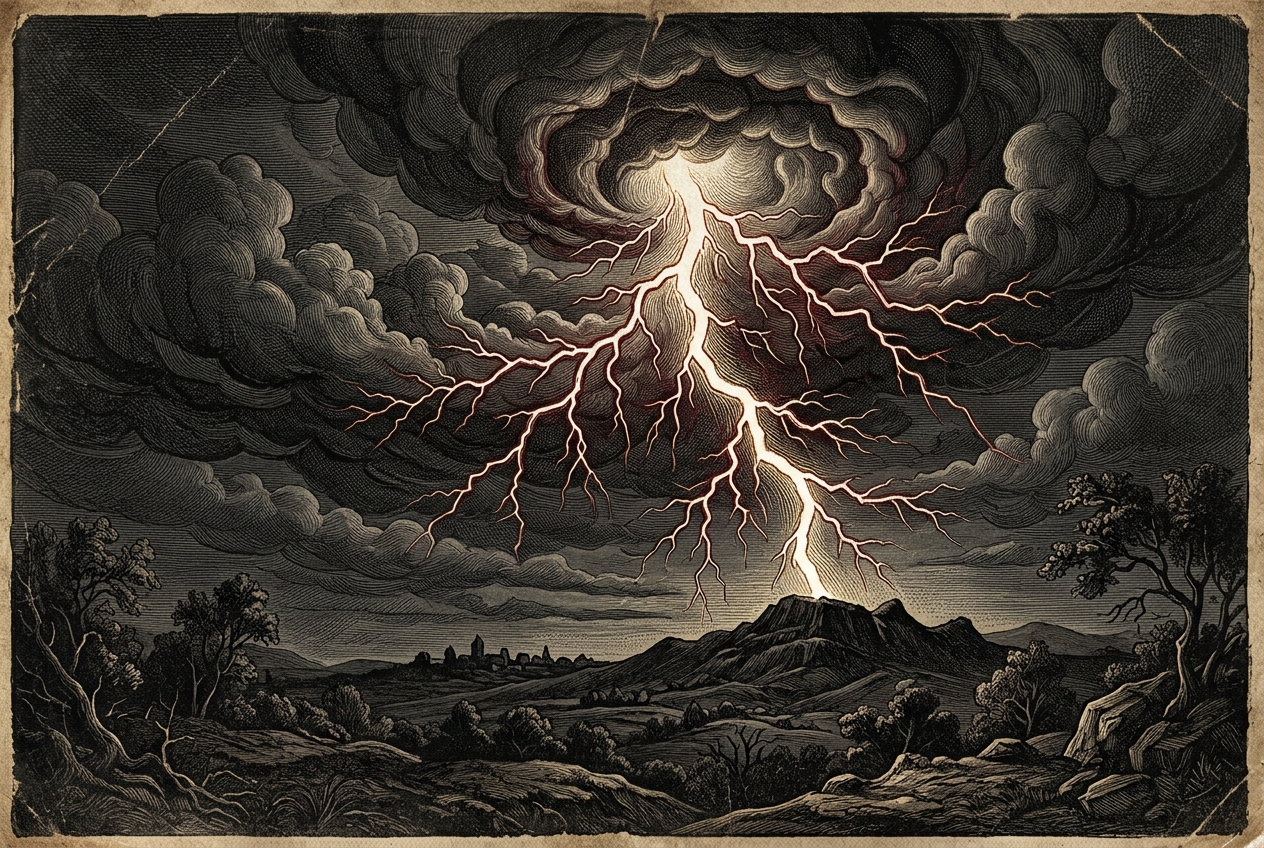 Lightning is five times hotter than the surface of the sun — AI illustration
