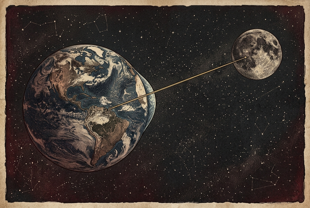 The Moon is leaving us at 3.8 cm per year — AI illustration