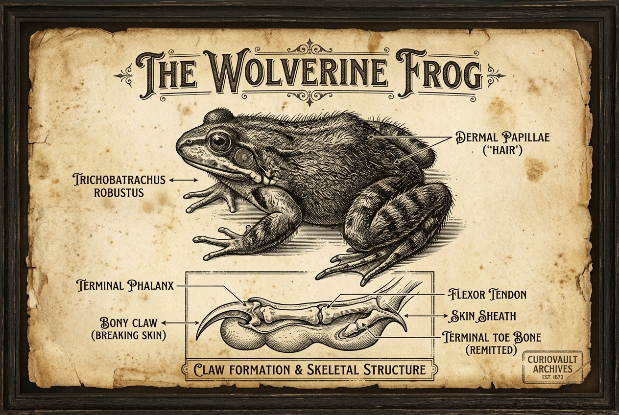 The Frog That Breaks Its Own Bones To Make Claws — AI illustration