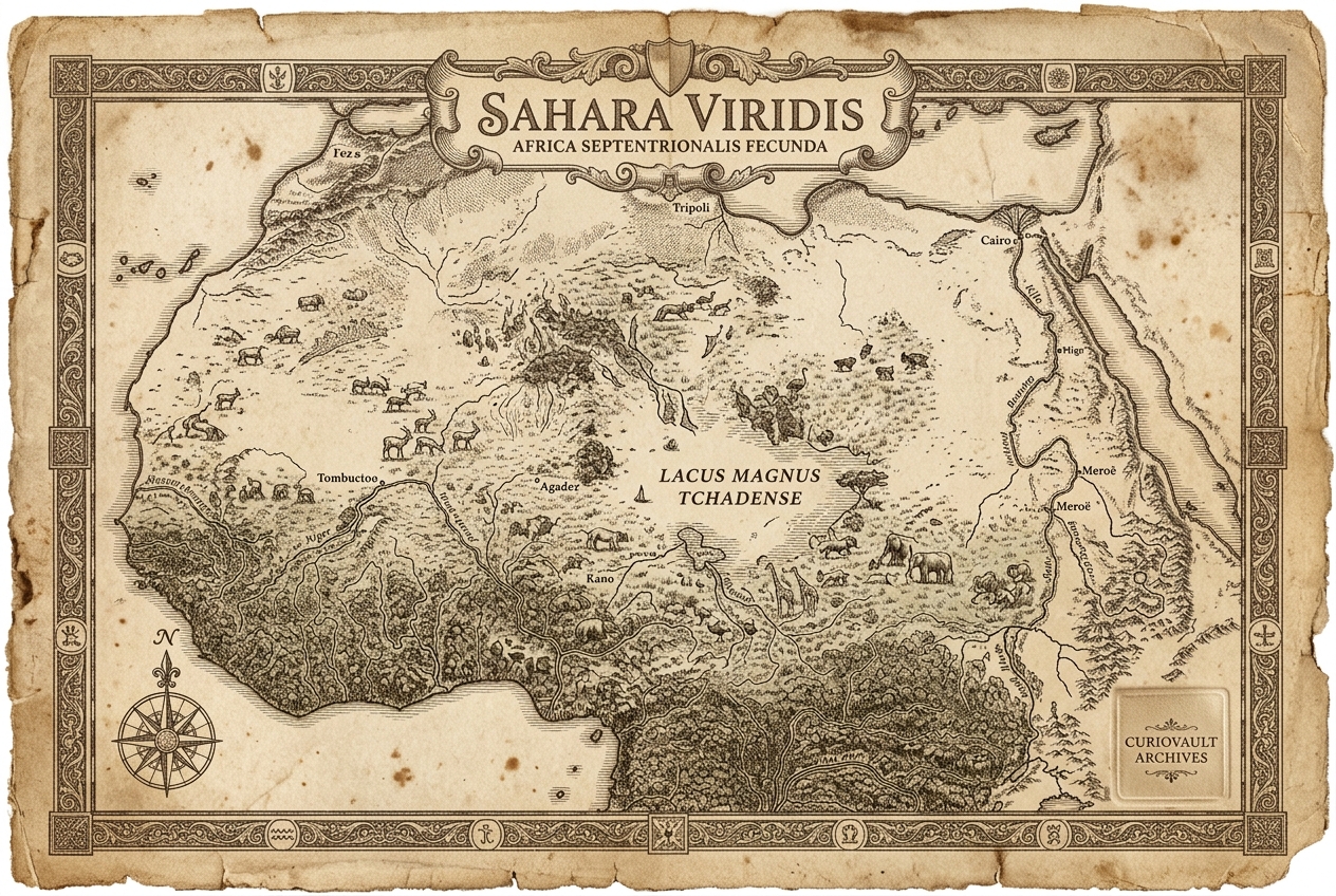The Sahara Desert used to be green with a sea — AI illustration