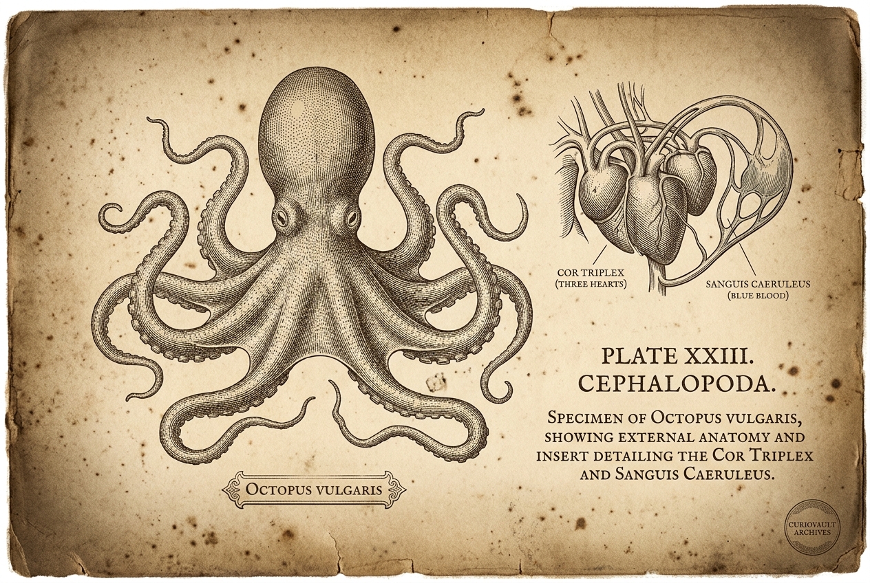 This animal has three hearts and blue blood — AI illustration