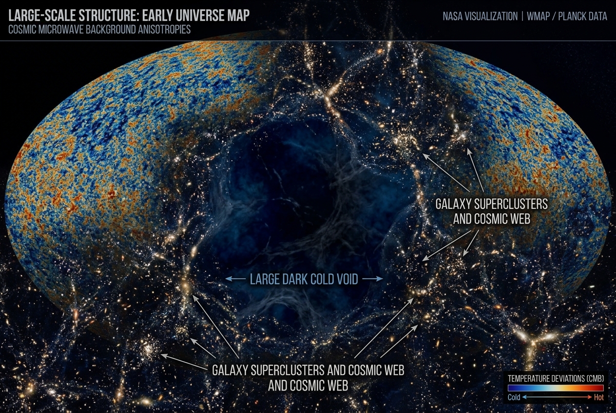 The Universe Has a Cold Spot That Shouldn't Exist — AI illustration