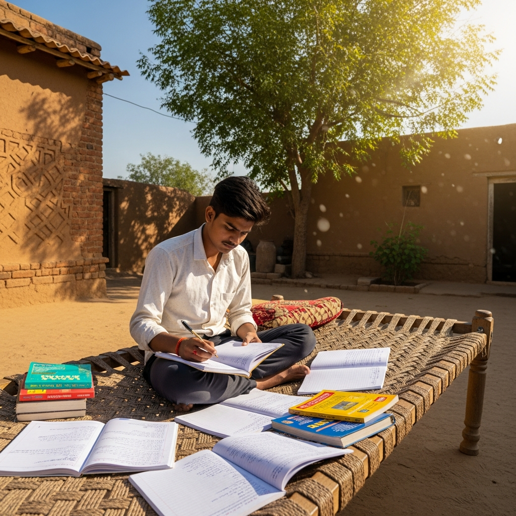 Student preparing for exam