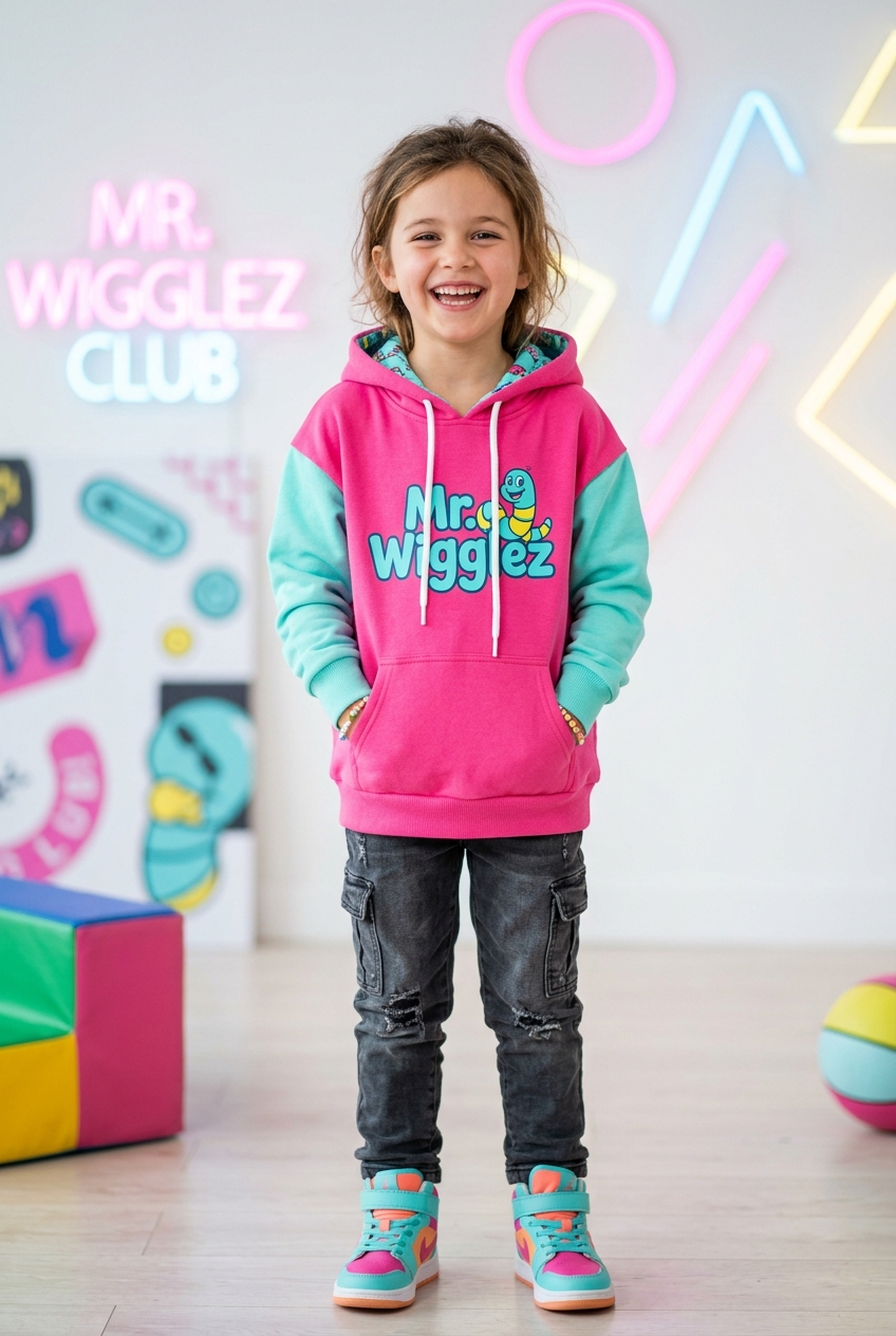 Lil Wigglez Kids Hoodie — Hot Pink (Signed)
