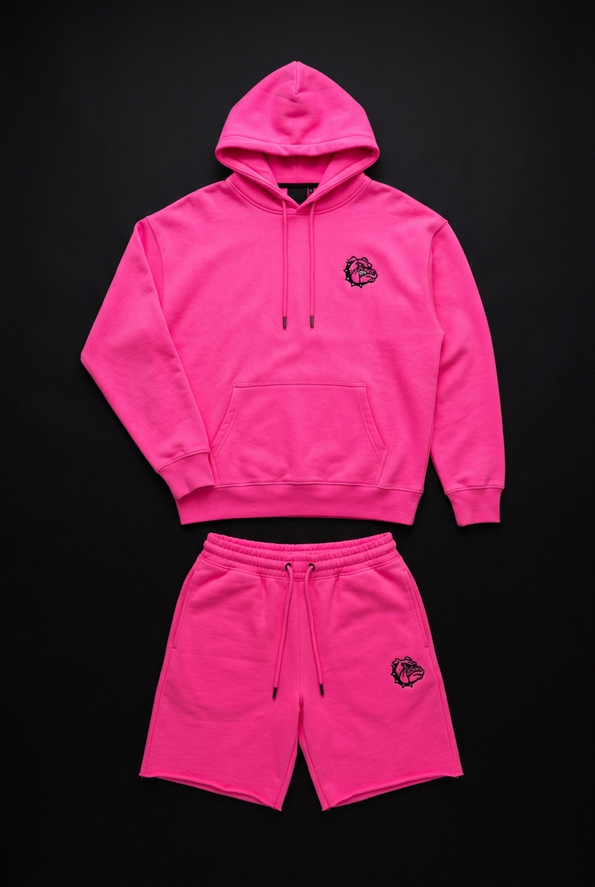 Wigglez Short Sweatsuit — Neon Pink