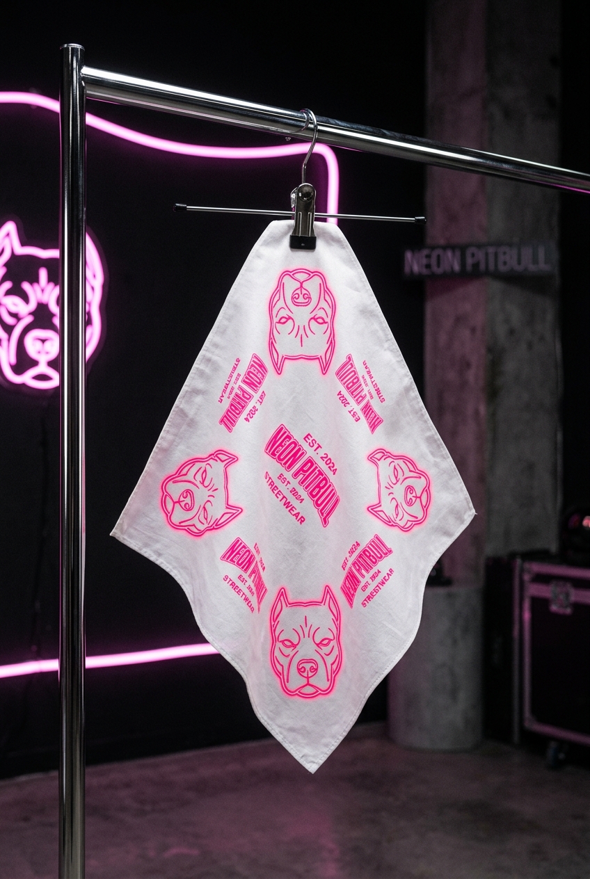 White Neon Outline Bandana