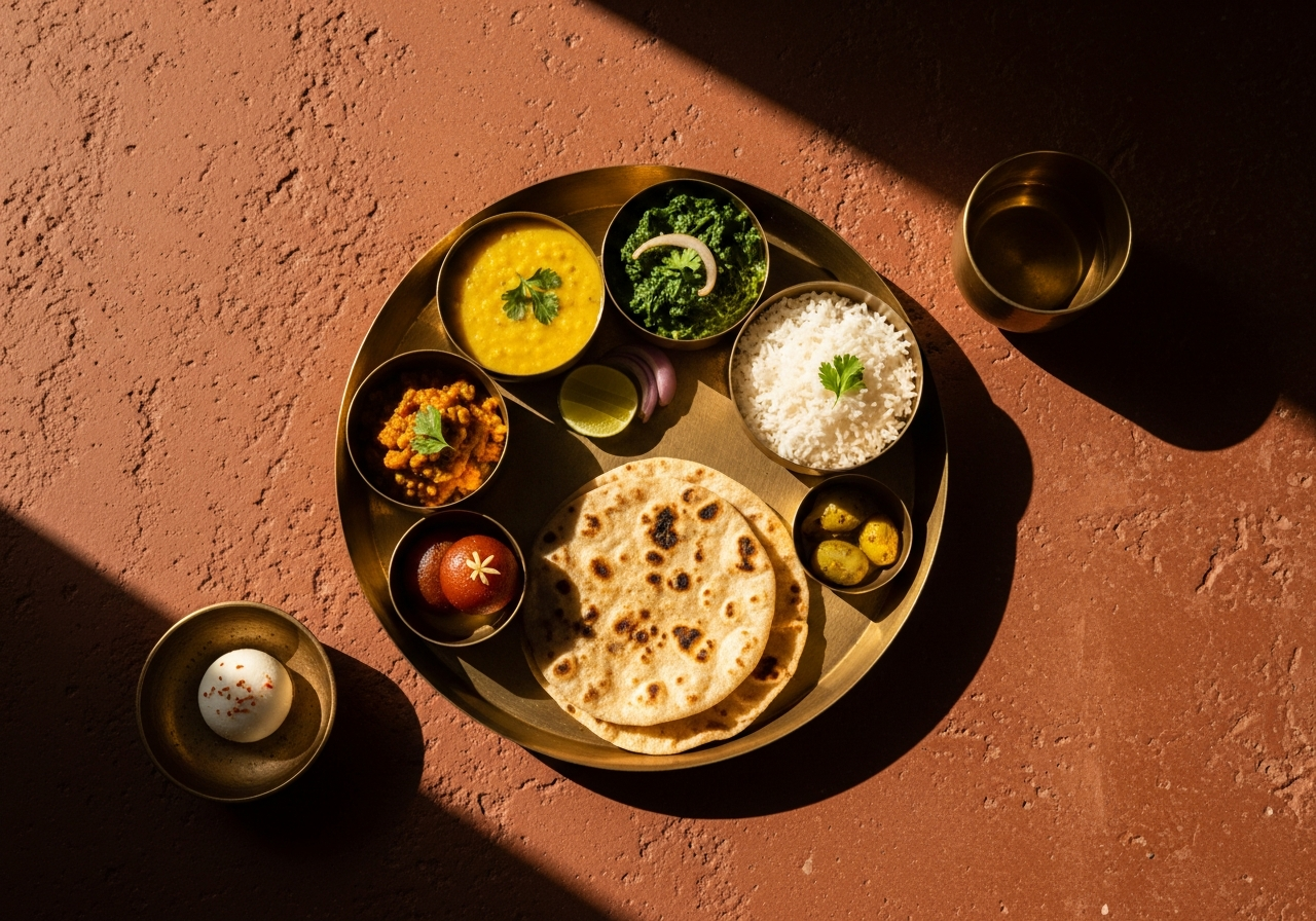 Home cooked thali