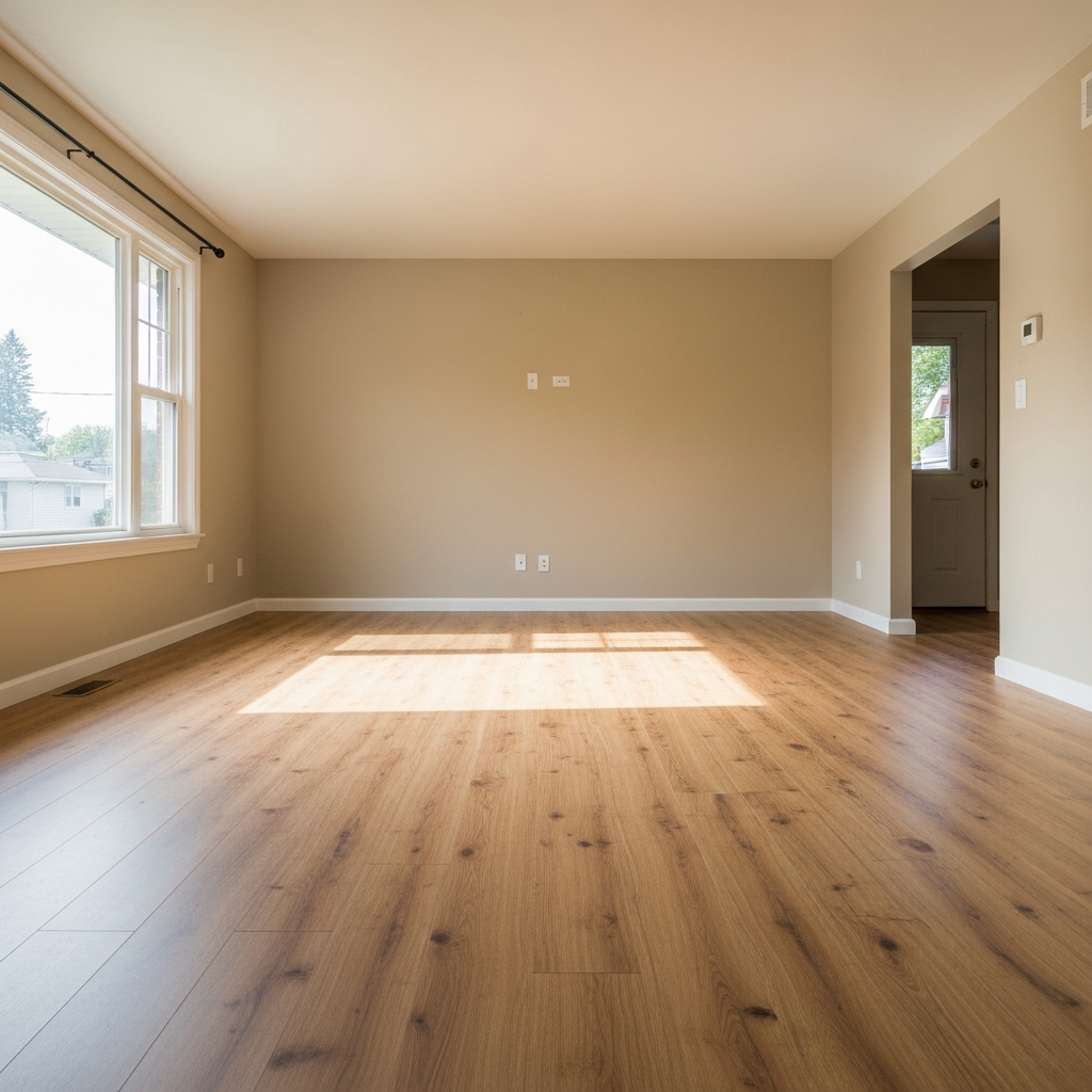 After: Beautiful new laminate flooring