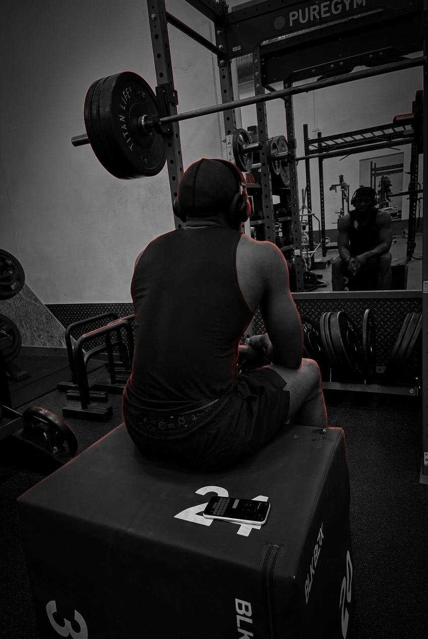 Coach between sets in the gym