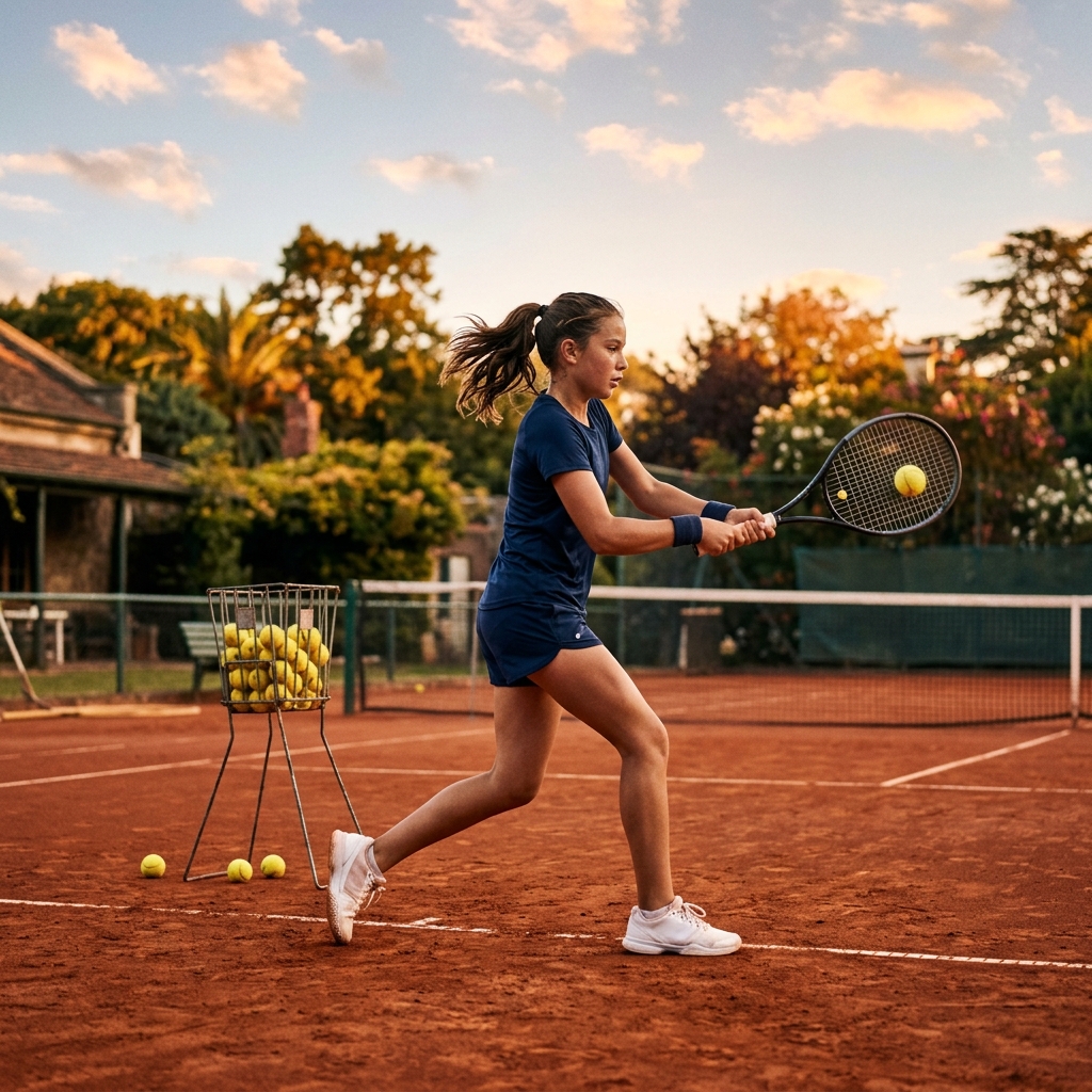 Junior-Spielerin beim Training auf Sand