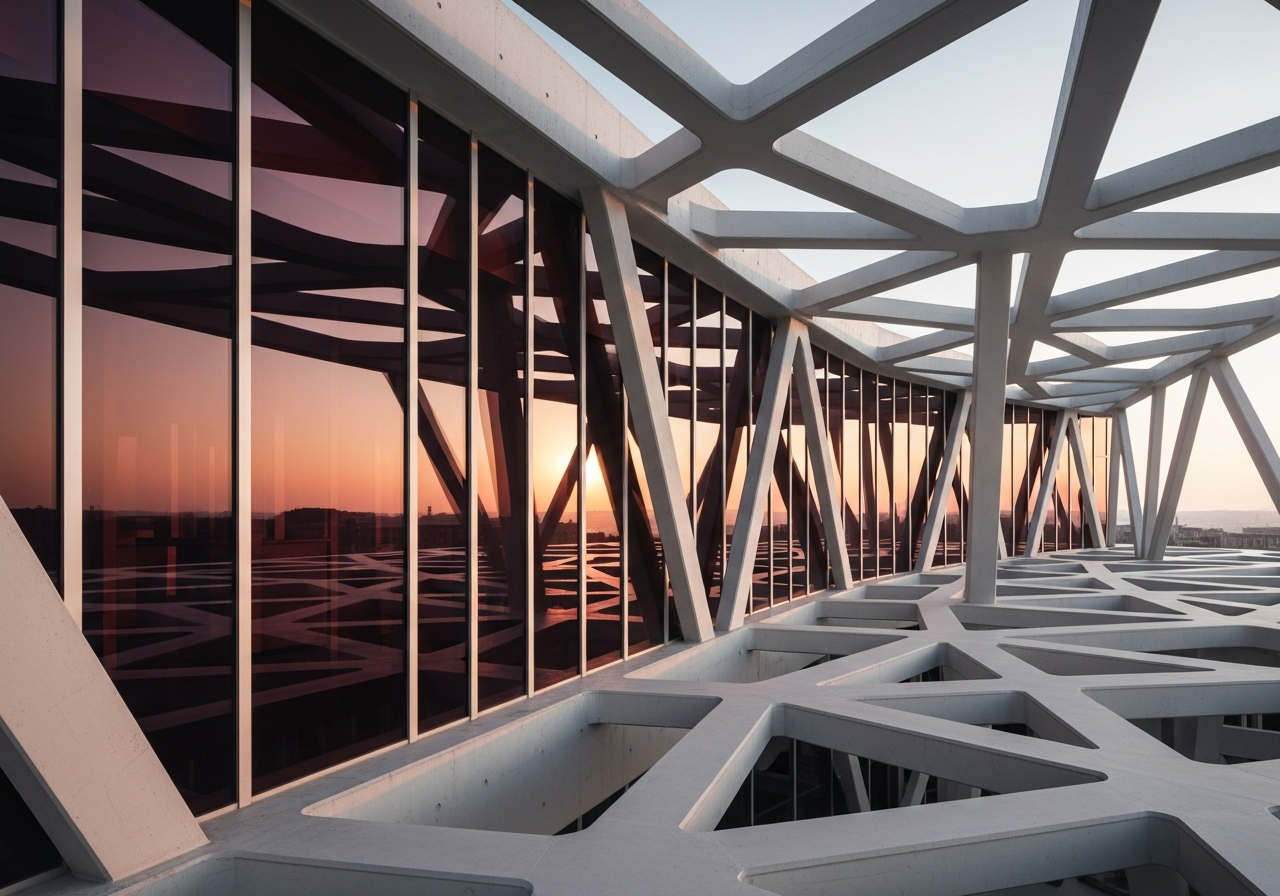 Minimalist architecture — structure made of a precise grid