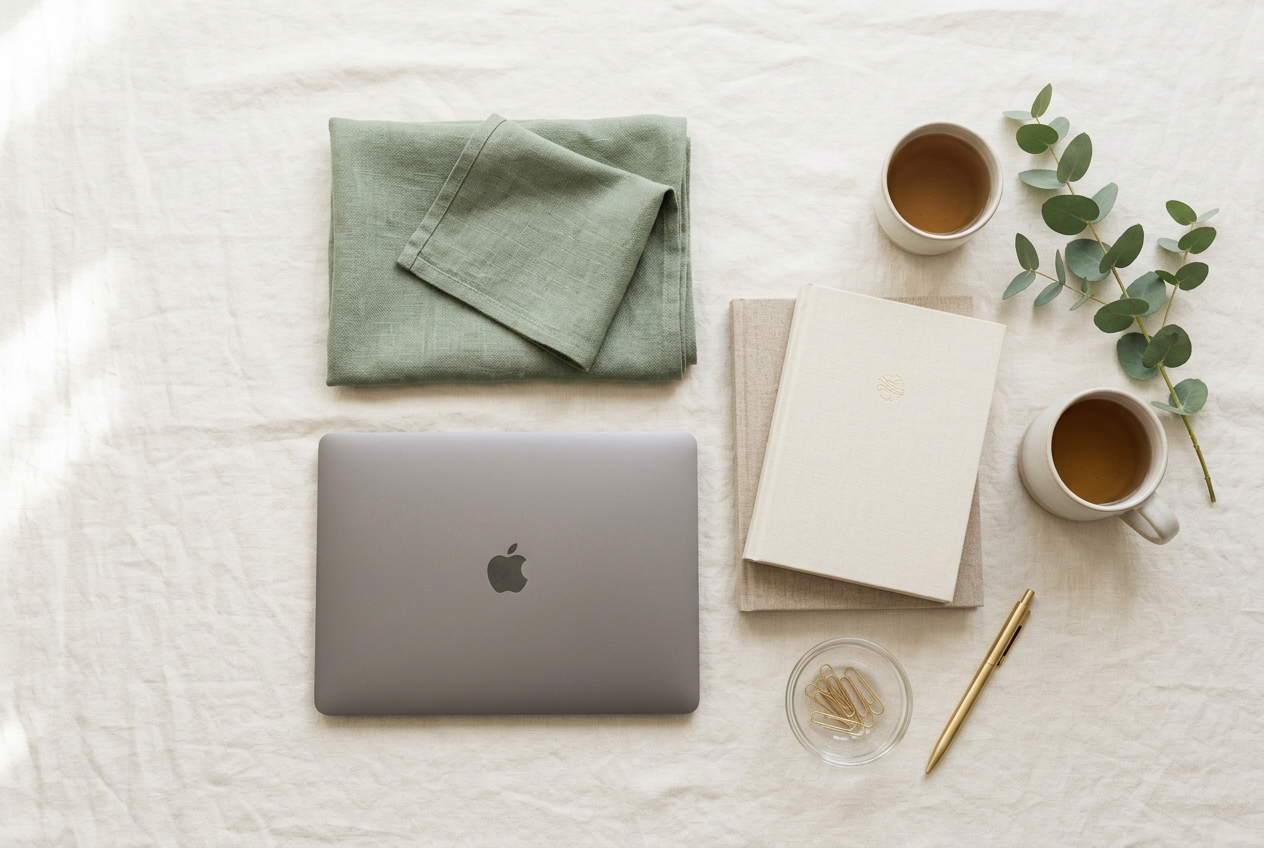 Health coach digital resources flatlay