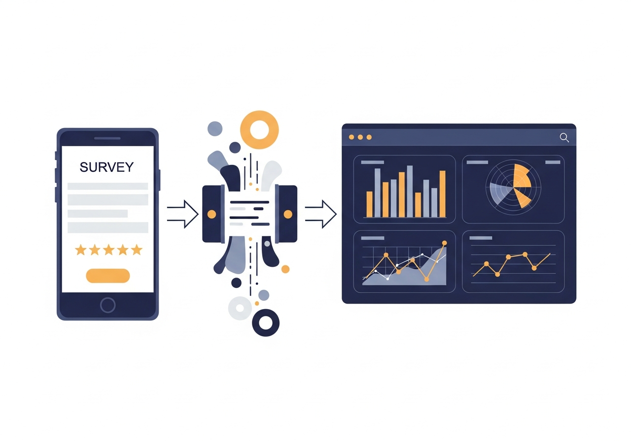 Survey data capture and analytics flow