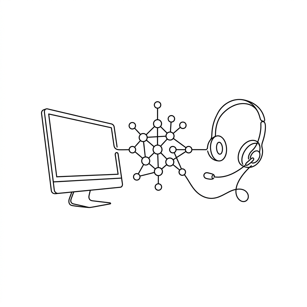 Technology & BPO — line illustration