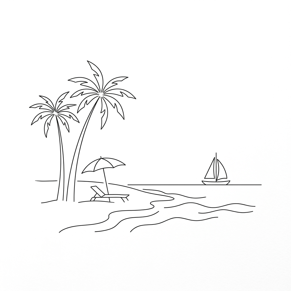 Tourism — line illustration
