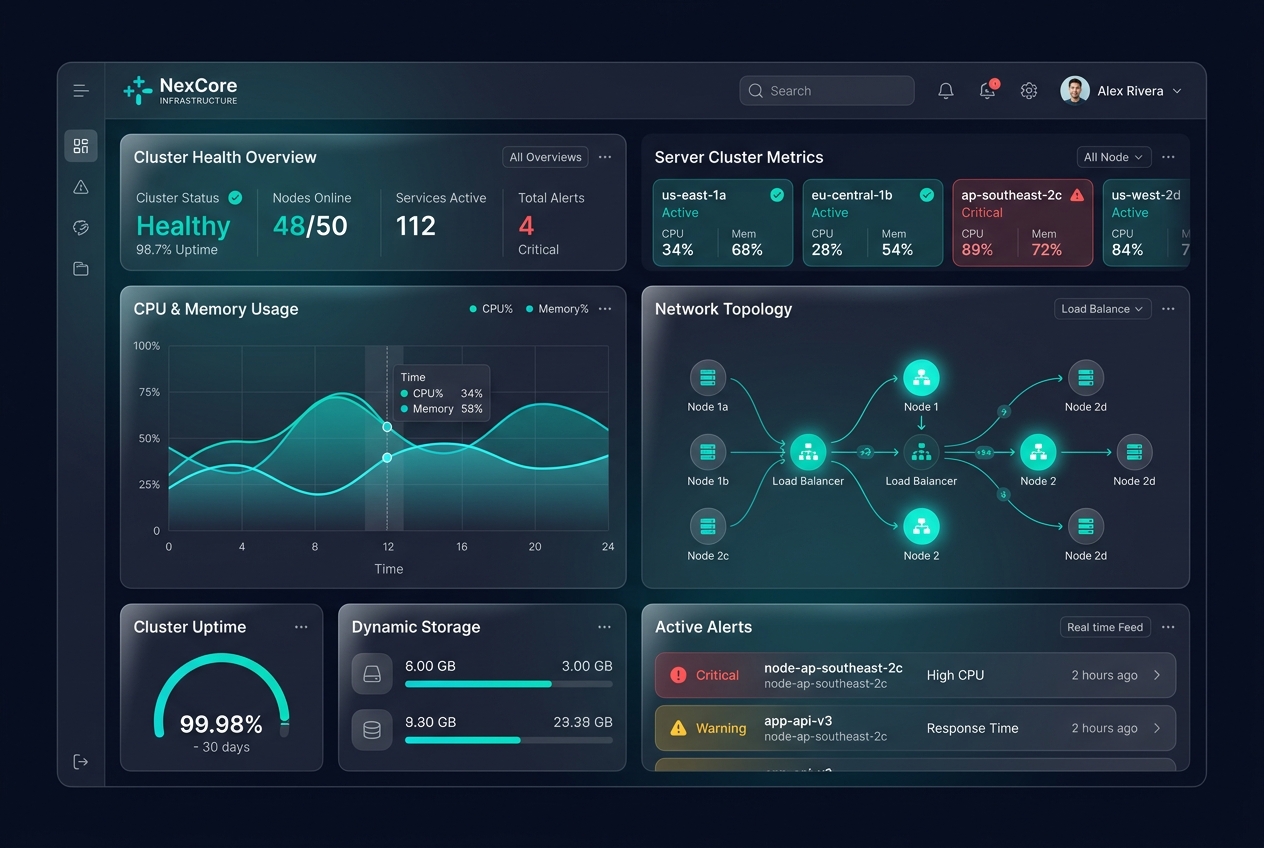 NexCore Infrastructure interface