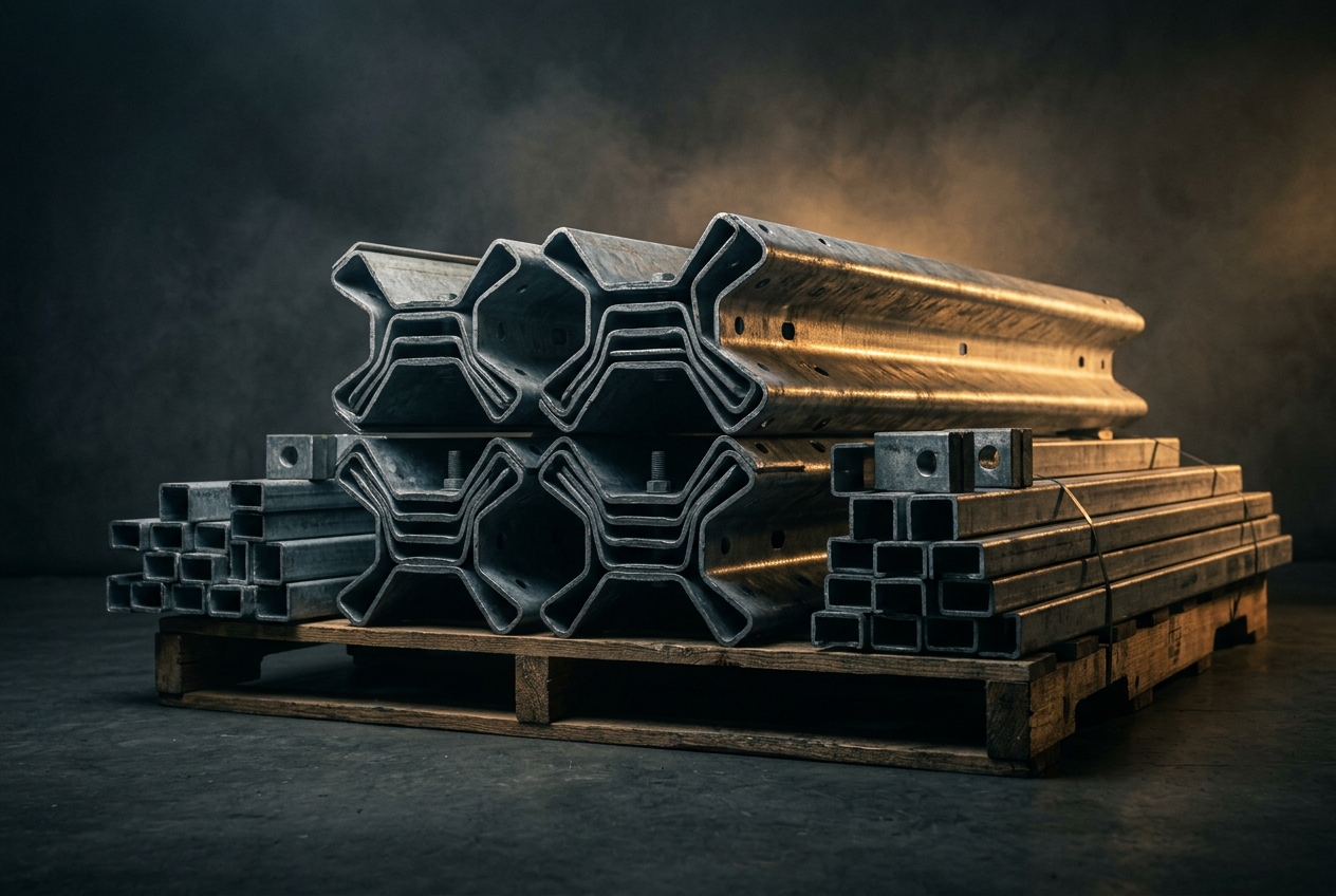 Crash Barriers (W-Beam Galvanized Steel)
