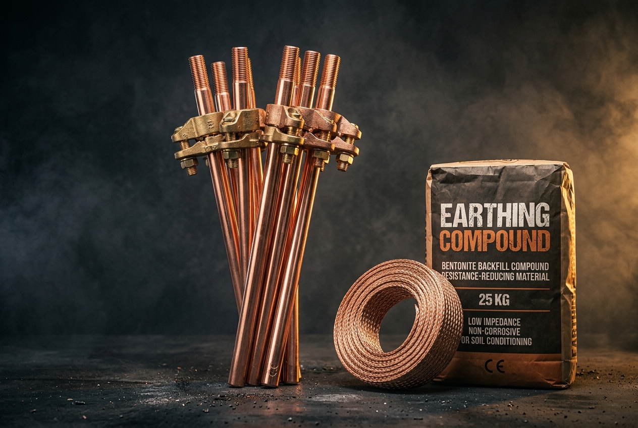 Commercial Earthing Electrodes and Braid Strips