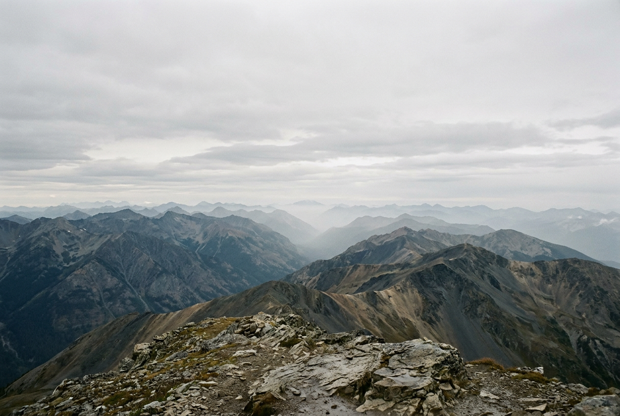 Intuitive leadership — mountain ridge above the clouds