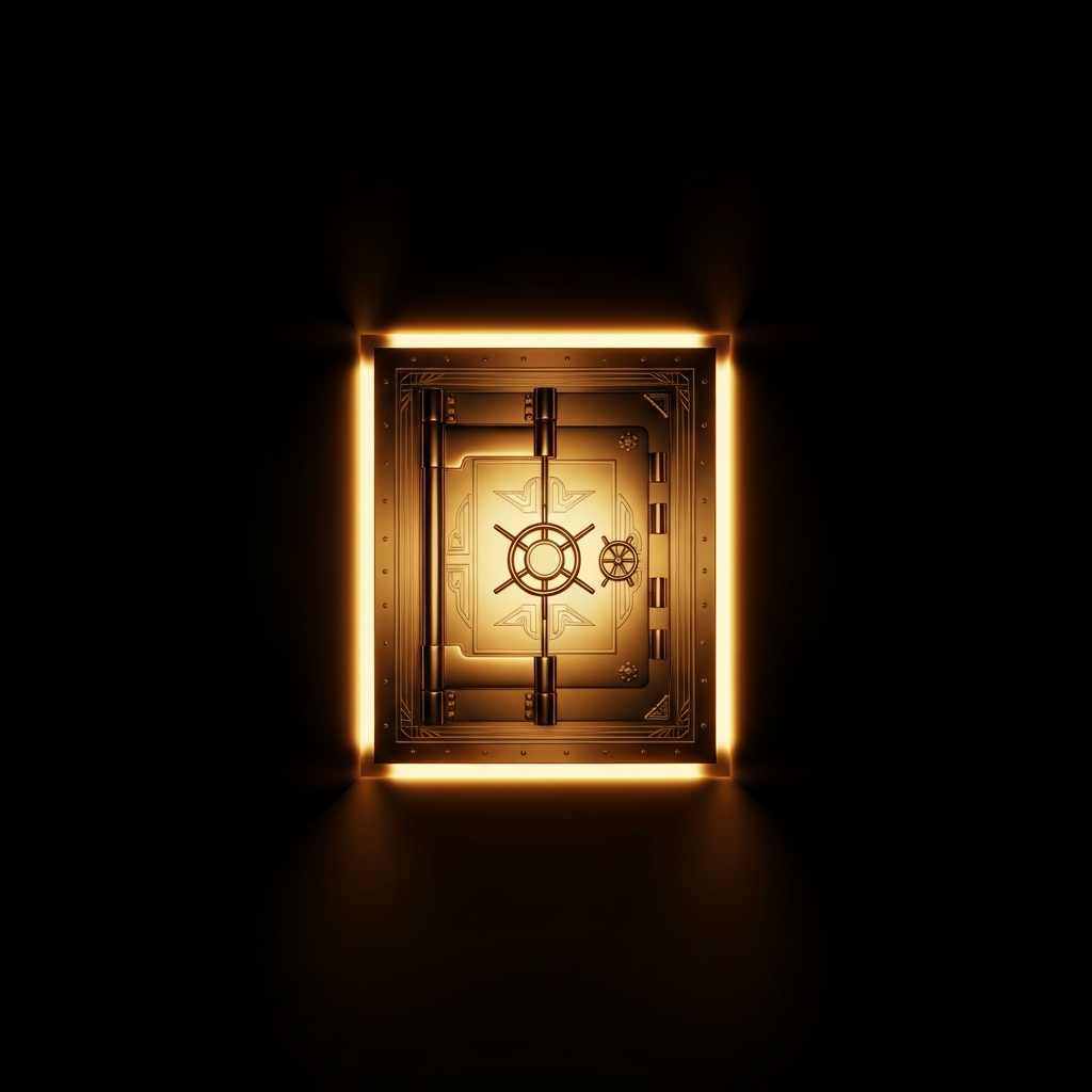 Gold vault on obsidian void