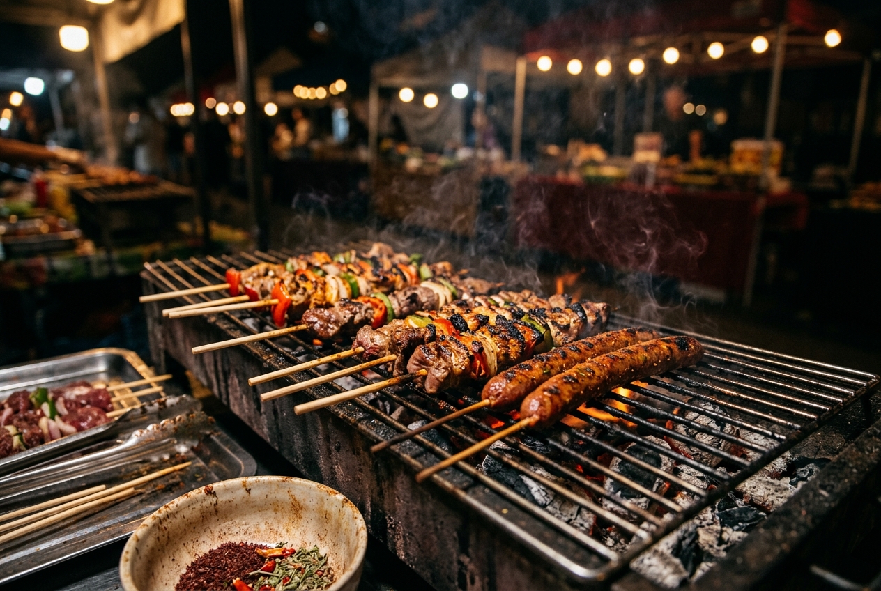 Jemaa el-Fnaa food stalls — Street food
