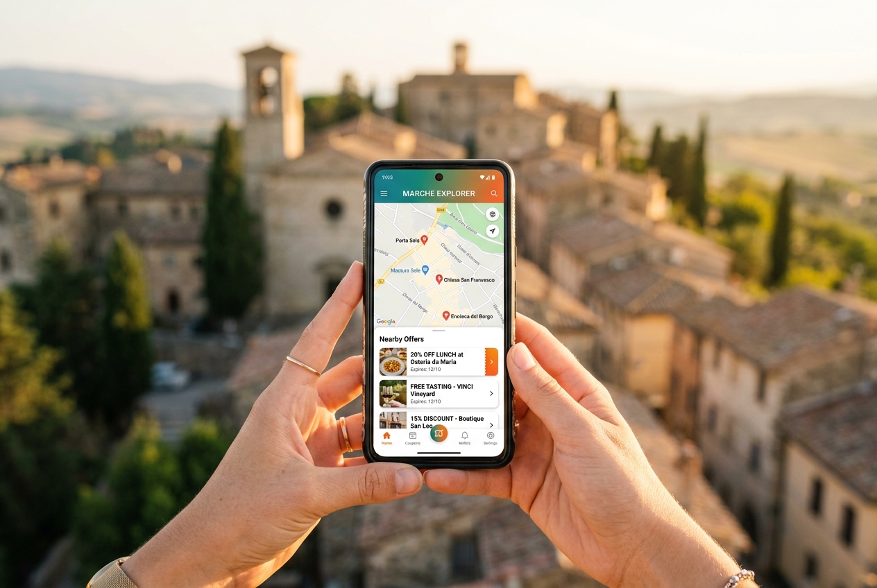 L'app Markè nel palmo della mano