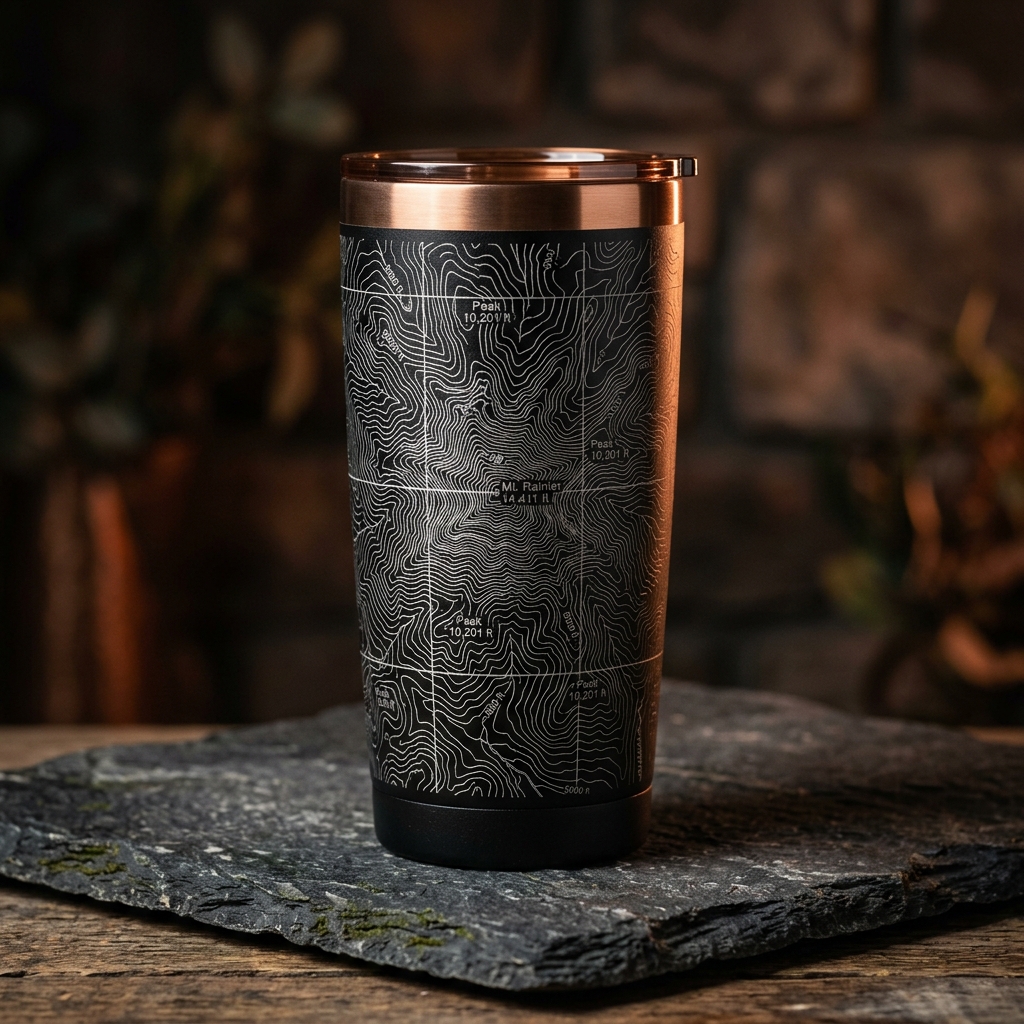360° Topographic Map Tumbler