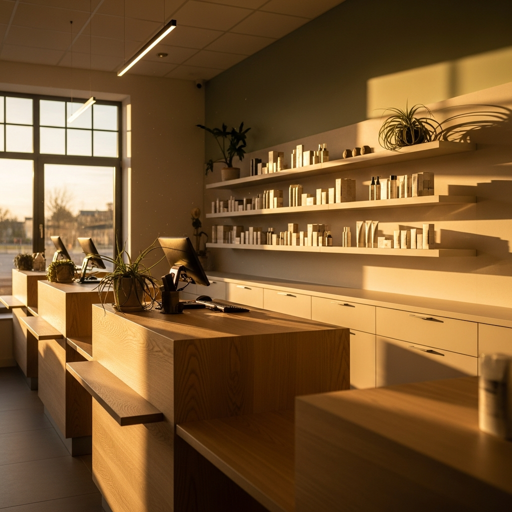 Modern medical aesthetic with herbs and capsules