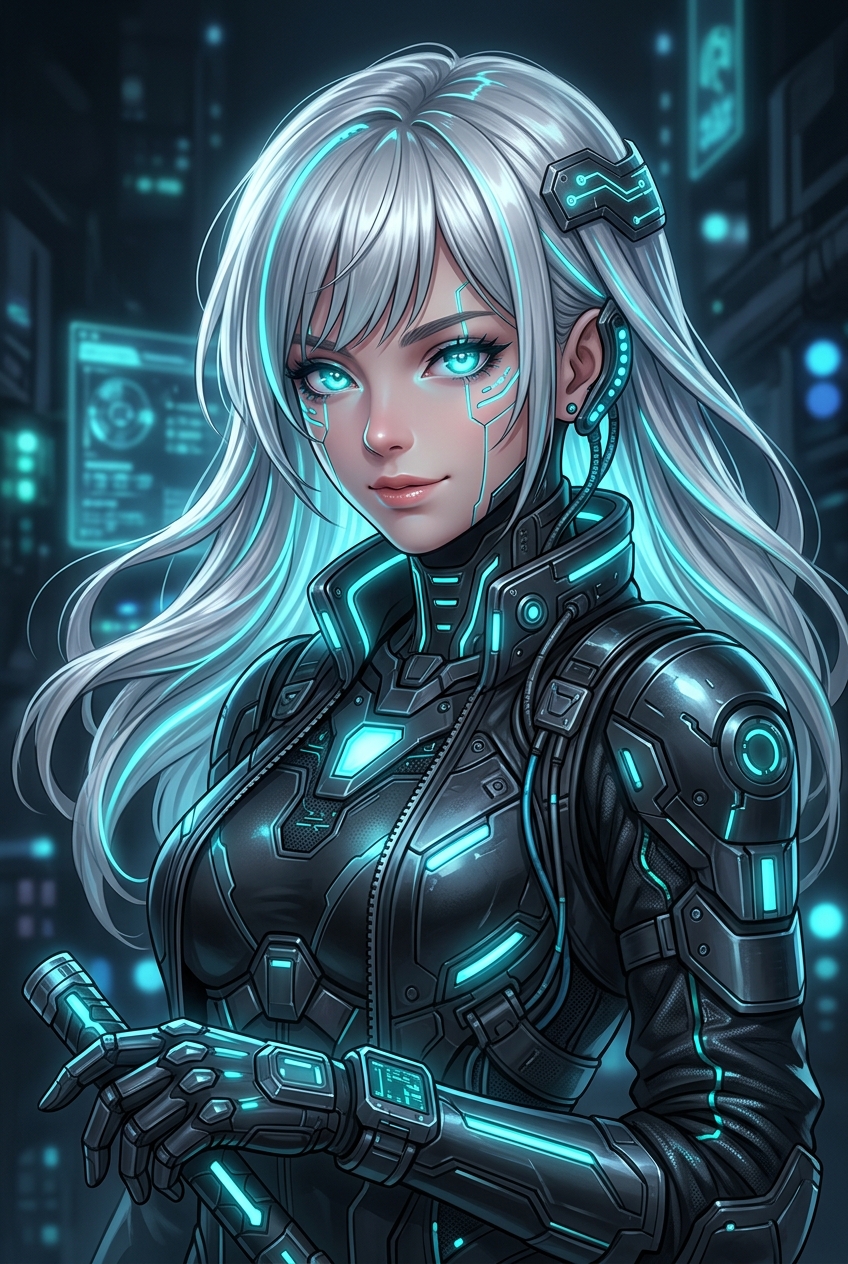 Neon Muse — metal art panel