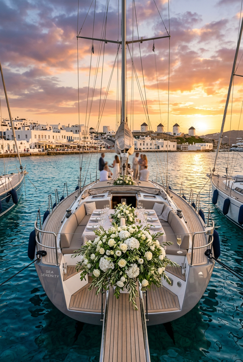 Миконос yacht floral decoration