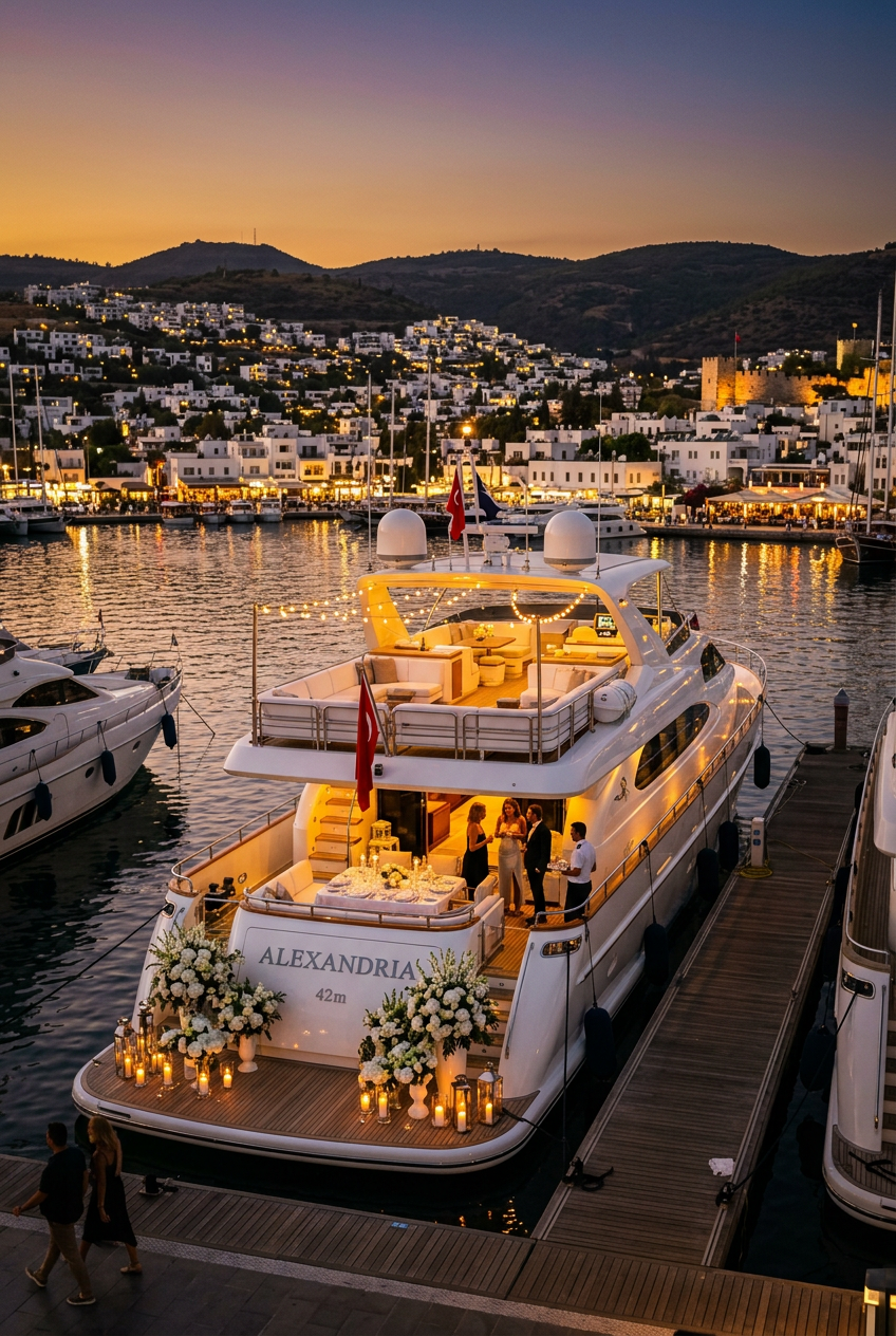 Бодрум yacht floral decoration