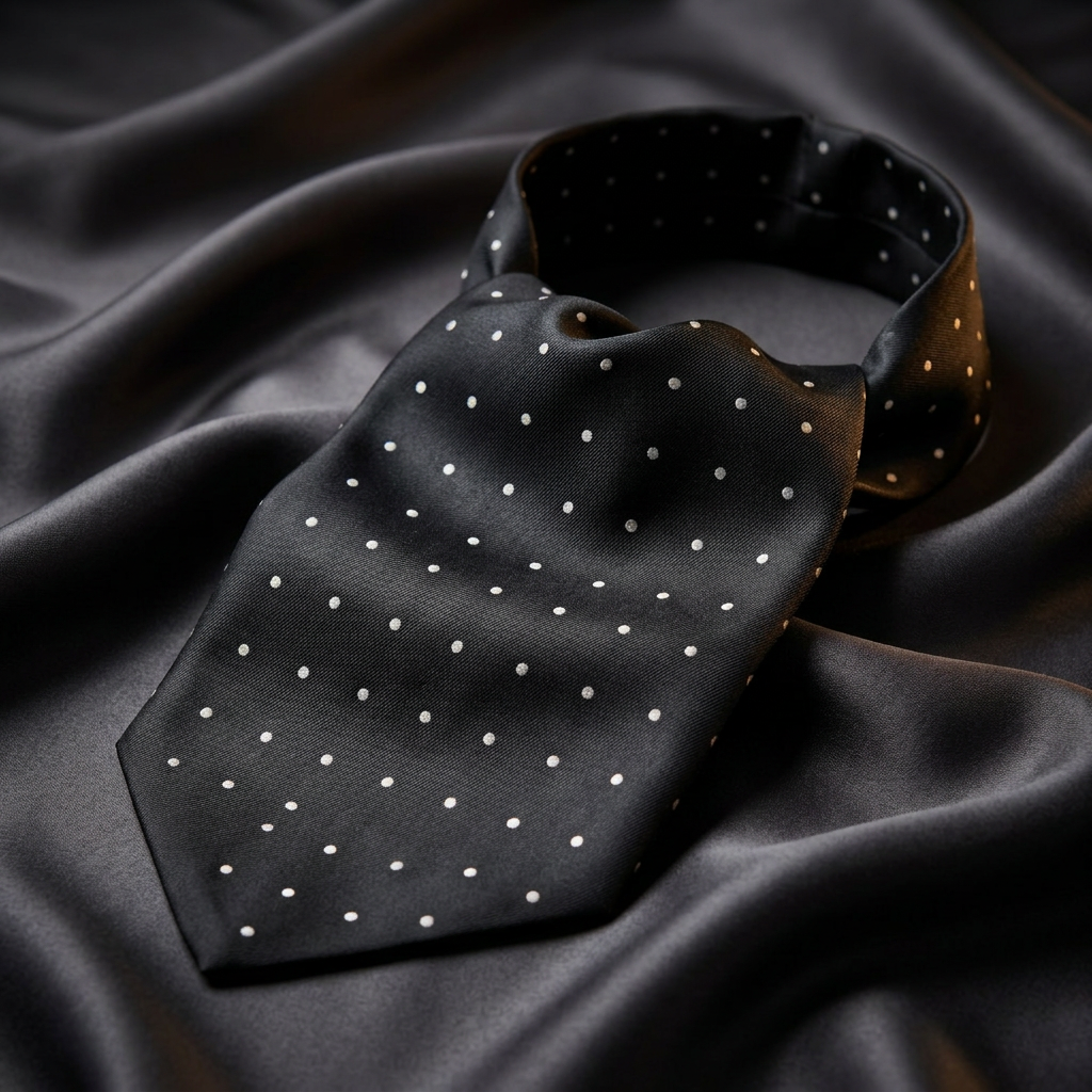 Black Polka Dot Ascot Cravat