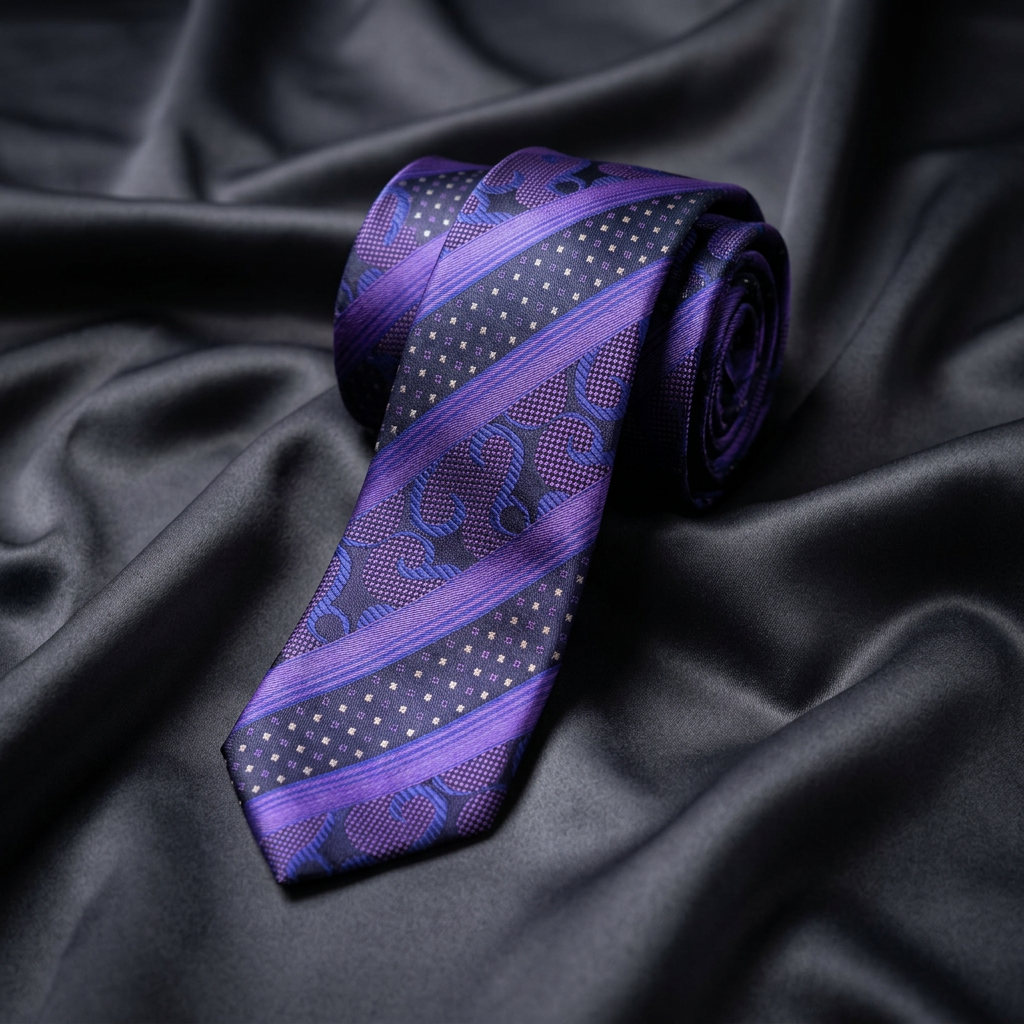 Purple Stripe Jacquard Necktie