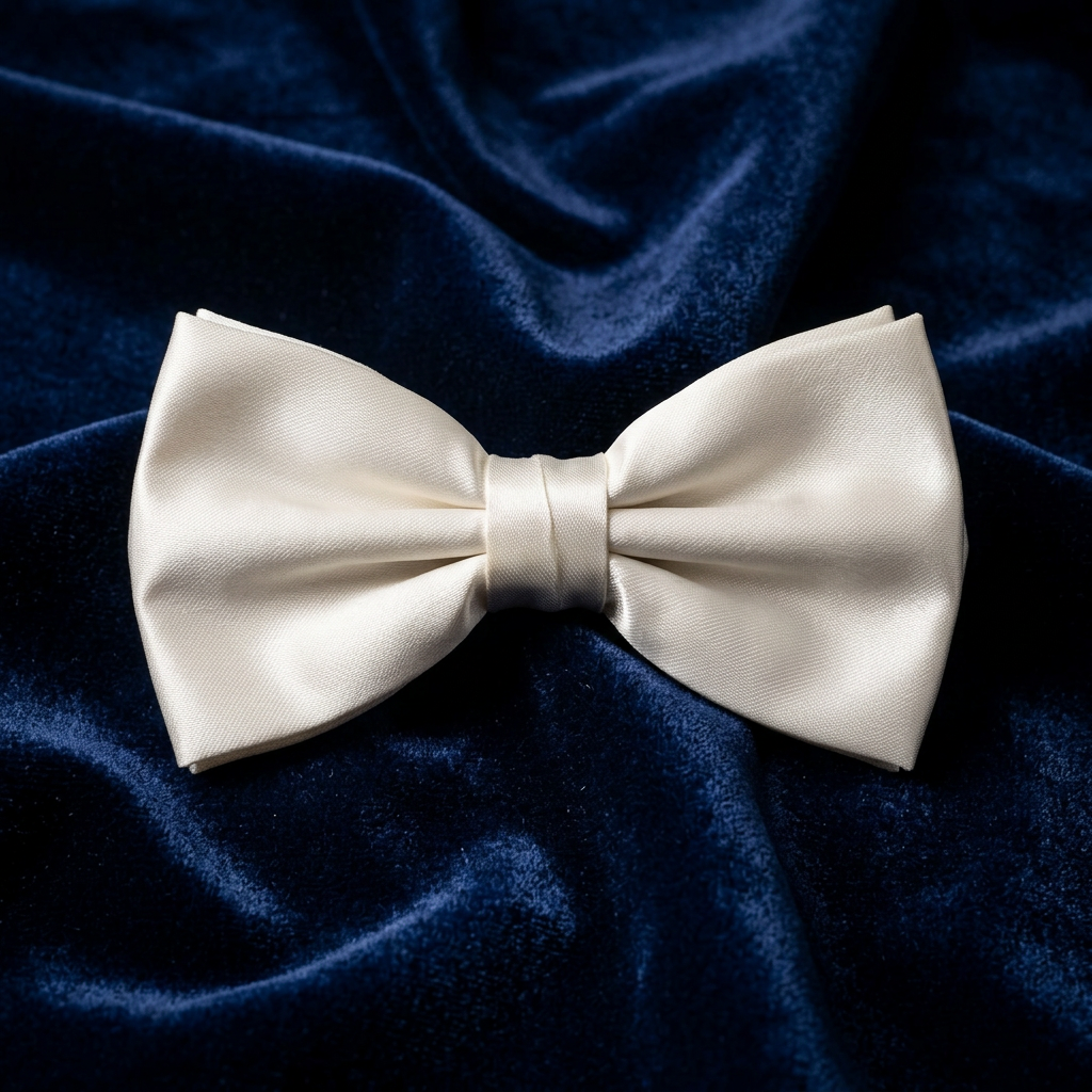 Ivory Satin Bow Tie 4-Piece Set